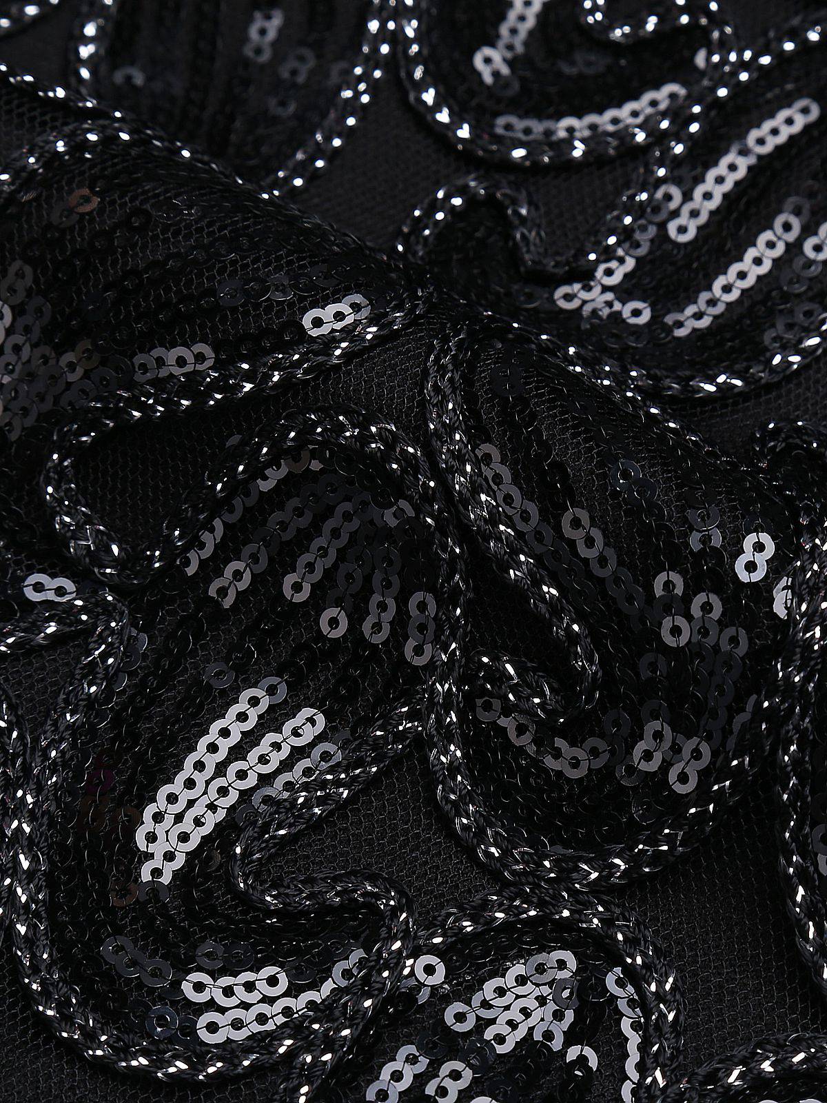 Black 1920s Sequined Glitter Dress - Image 6