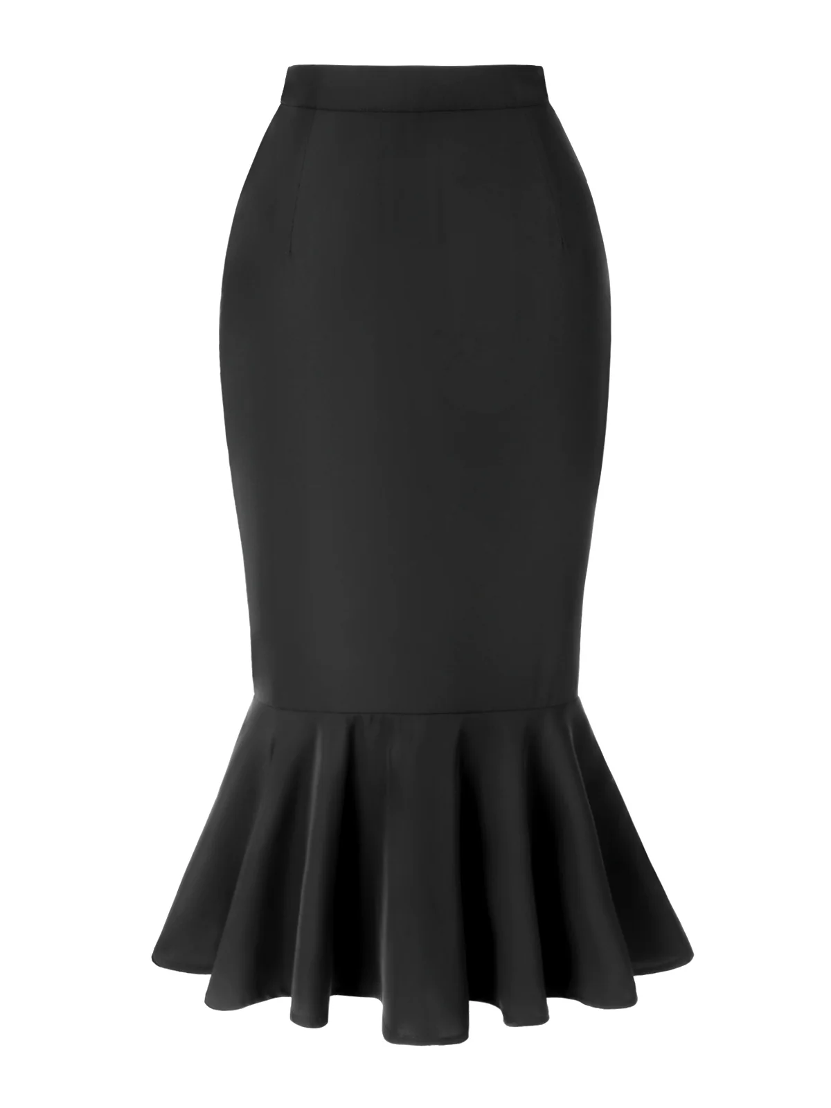 Black 1930s Asymmetric Pleated Fishtail Skirt - Image 5