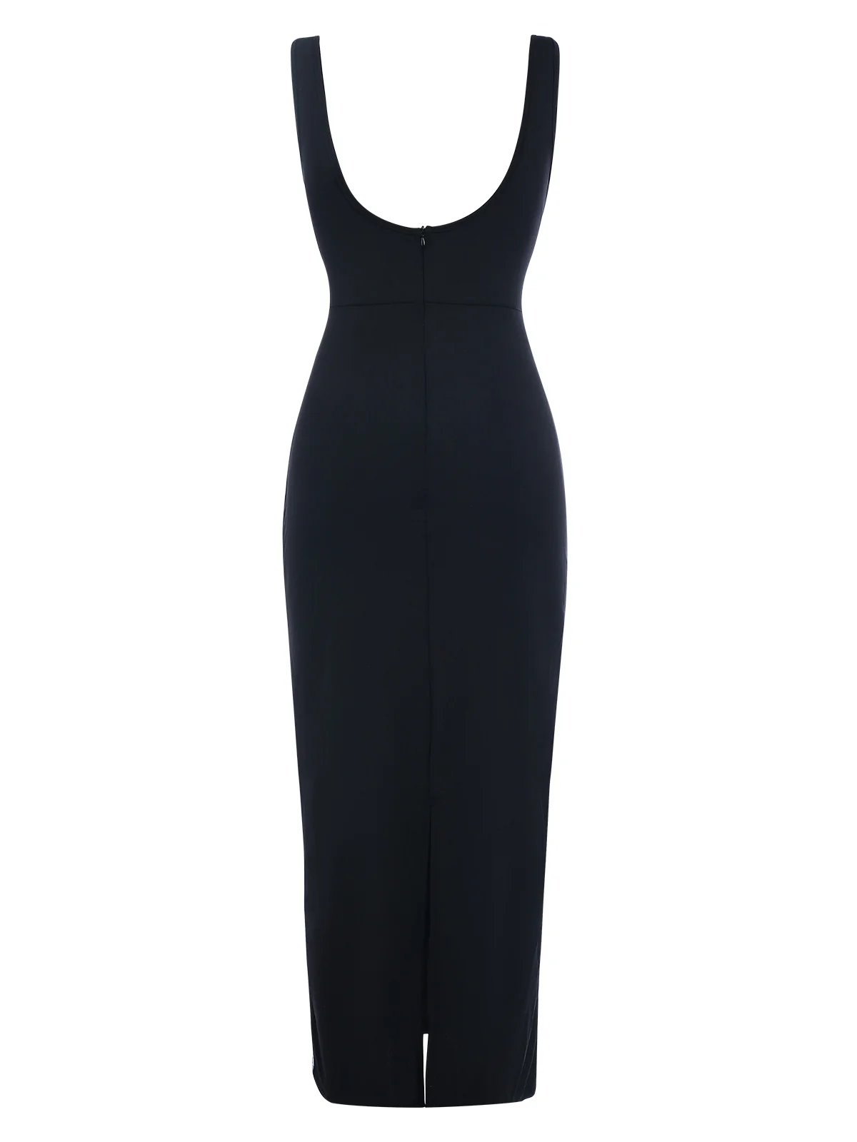 Black 1930s Binding Square Neck Bodycon Dress - Image 3