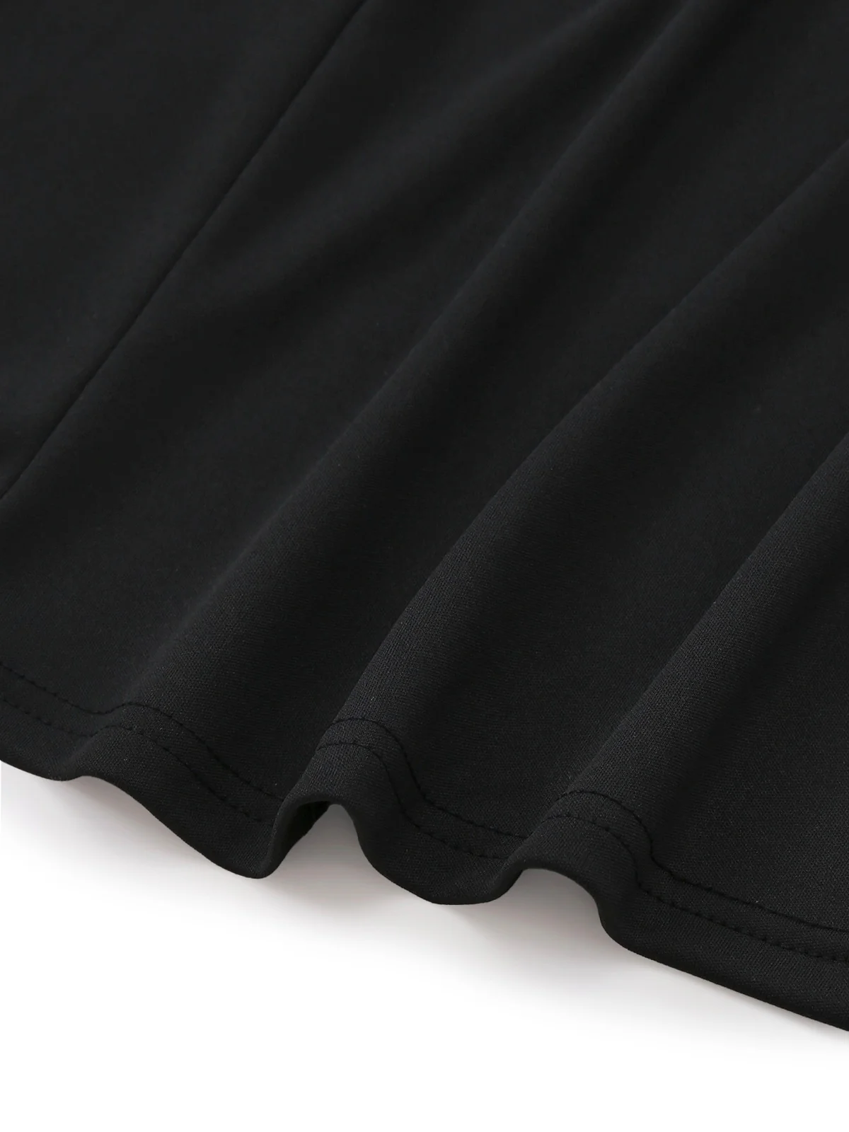 Black 1930s Bow Collar Metal Button Front Slit Dress - Image 6