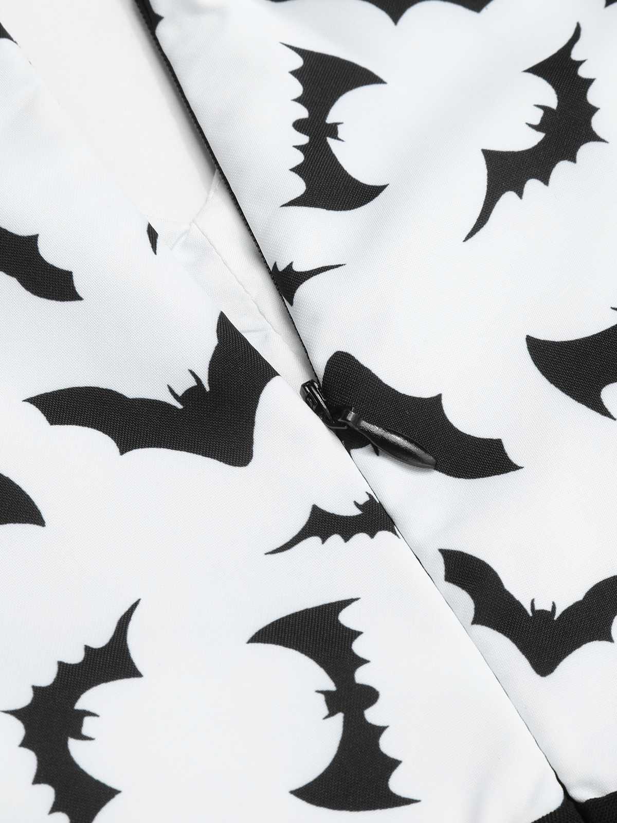 Black 1930s Halloween Bat Patchwork Jumpsuit - Image 8