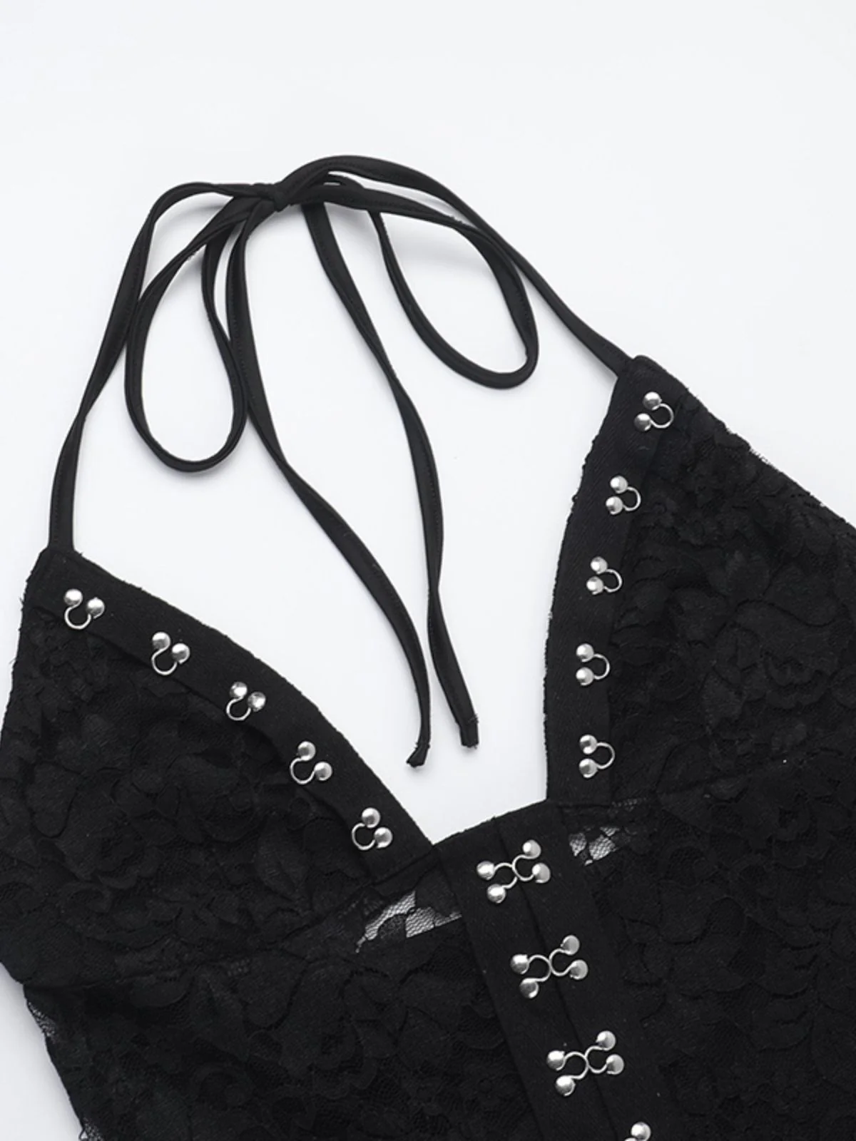 Black 1930s Halter Lace Bell-Bottom Jumpsuit - Image 7