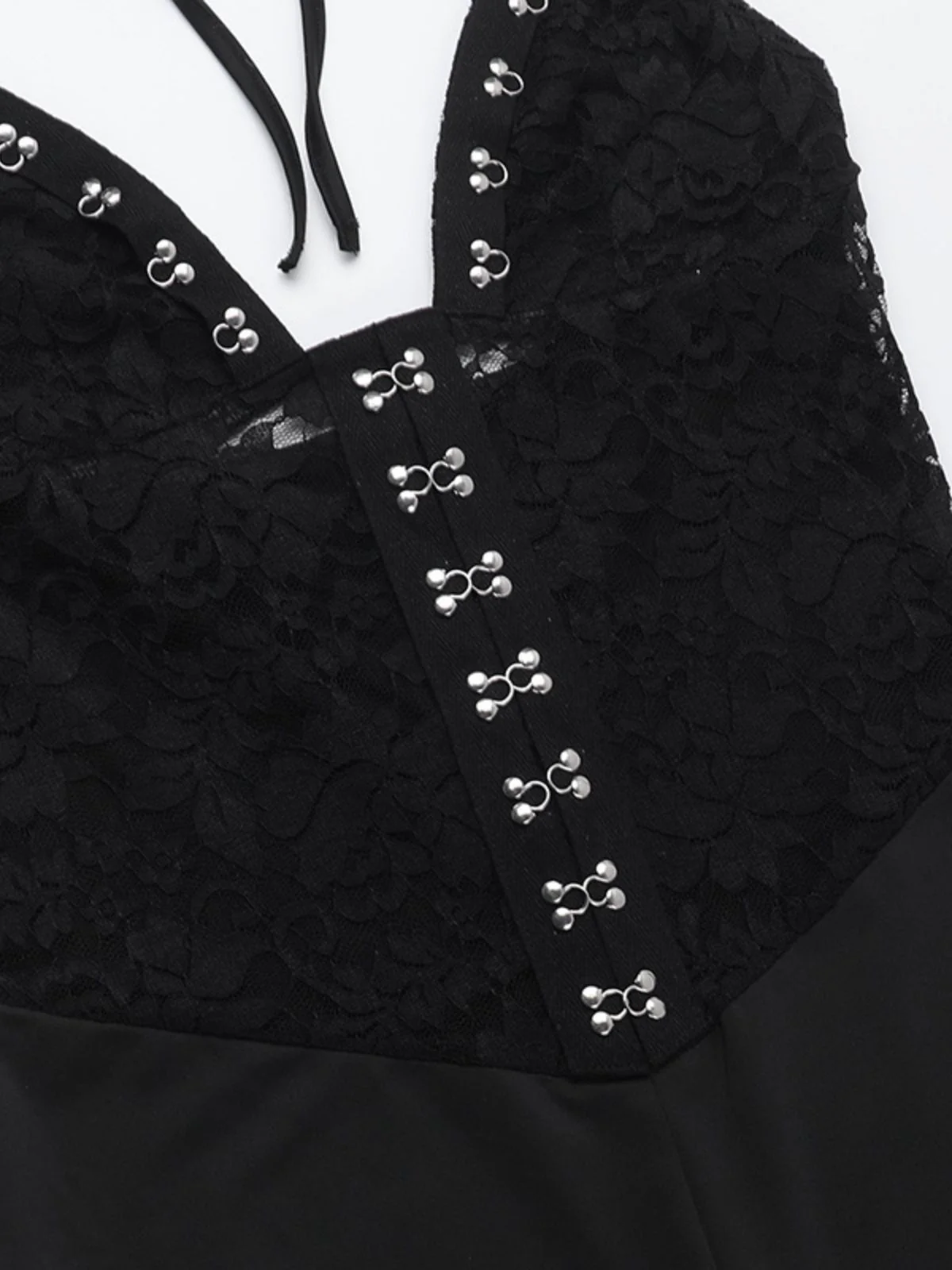 Black 1930s Halter Lace Bell-Bottom Jumpsuit - Image 8