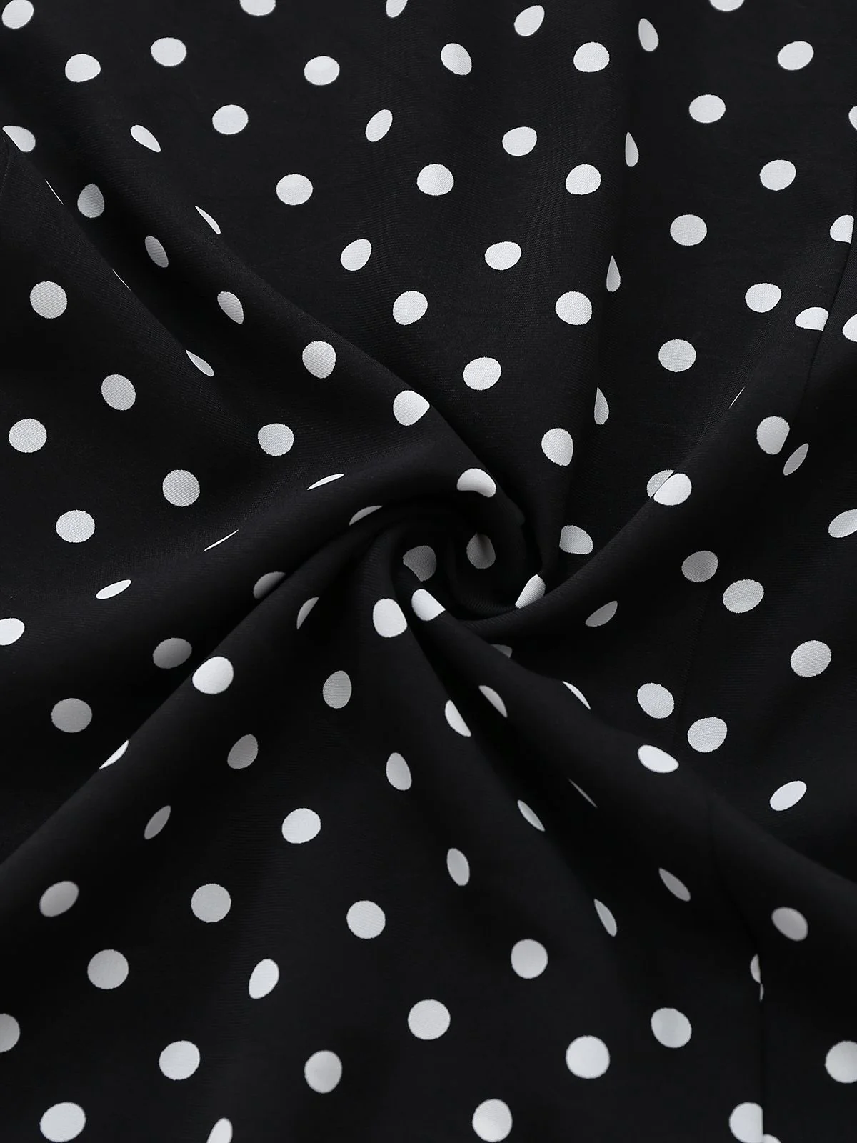 Black 1930s Lace Trim Polka Dot Dress - Image 6