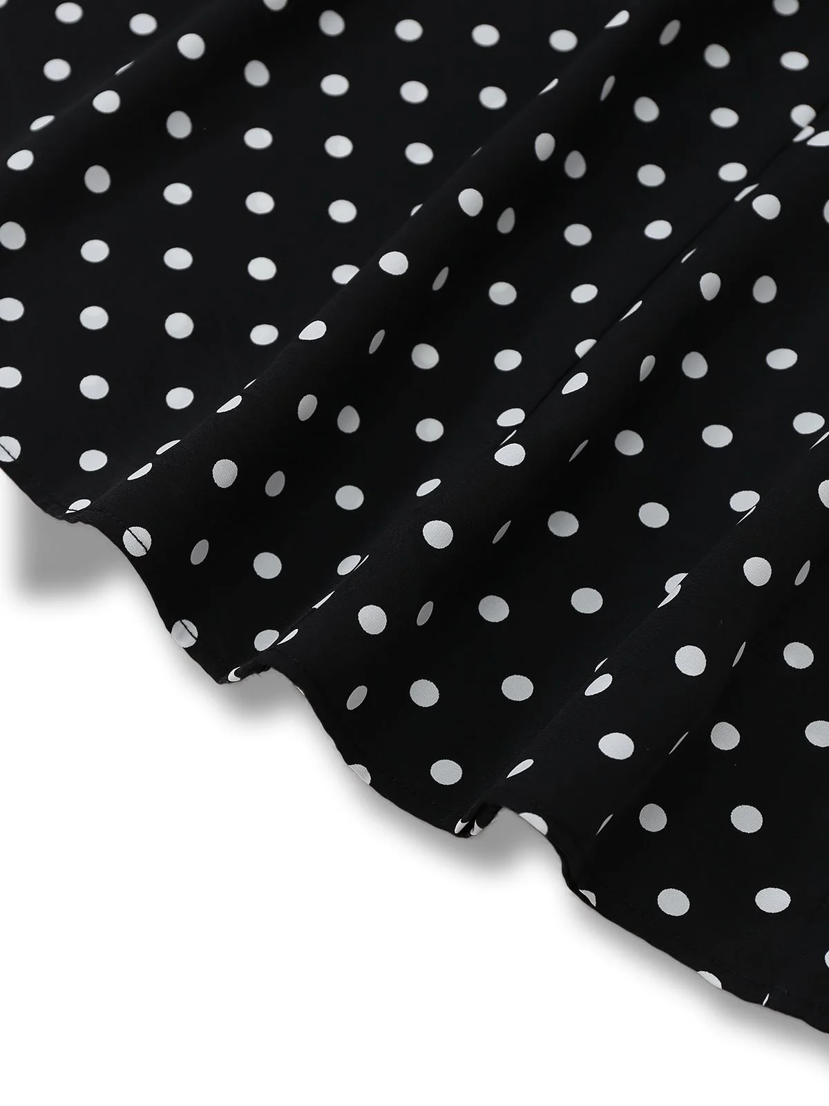 Black 1930s Lace Trim Polka Dot Dress - Image 7