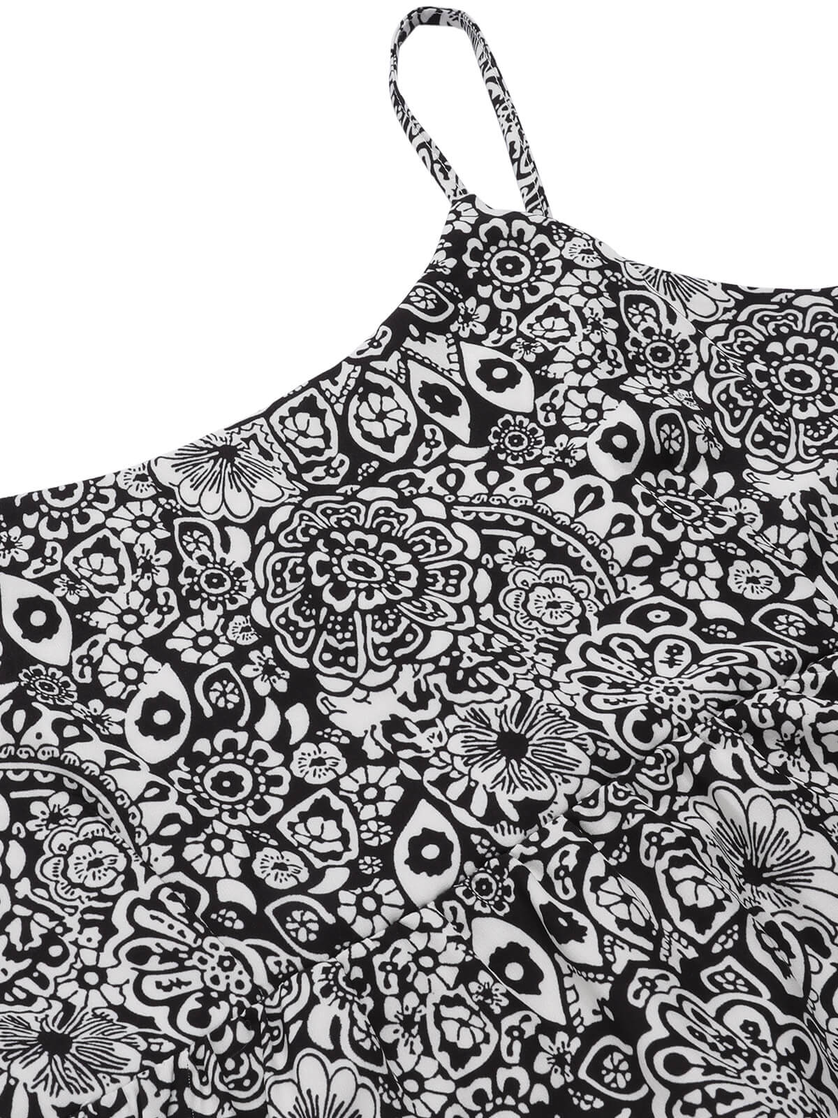 Black 1930s Mandala Print Strap Dress - Image 4