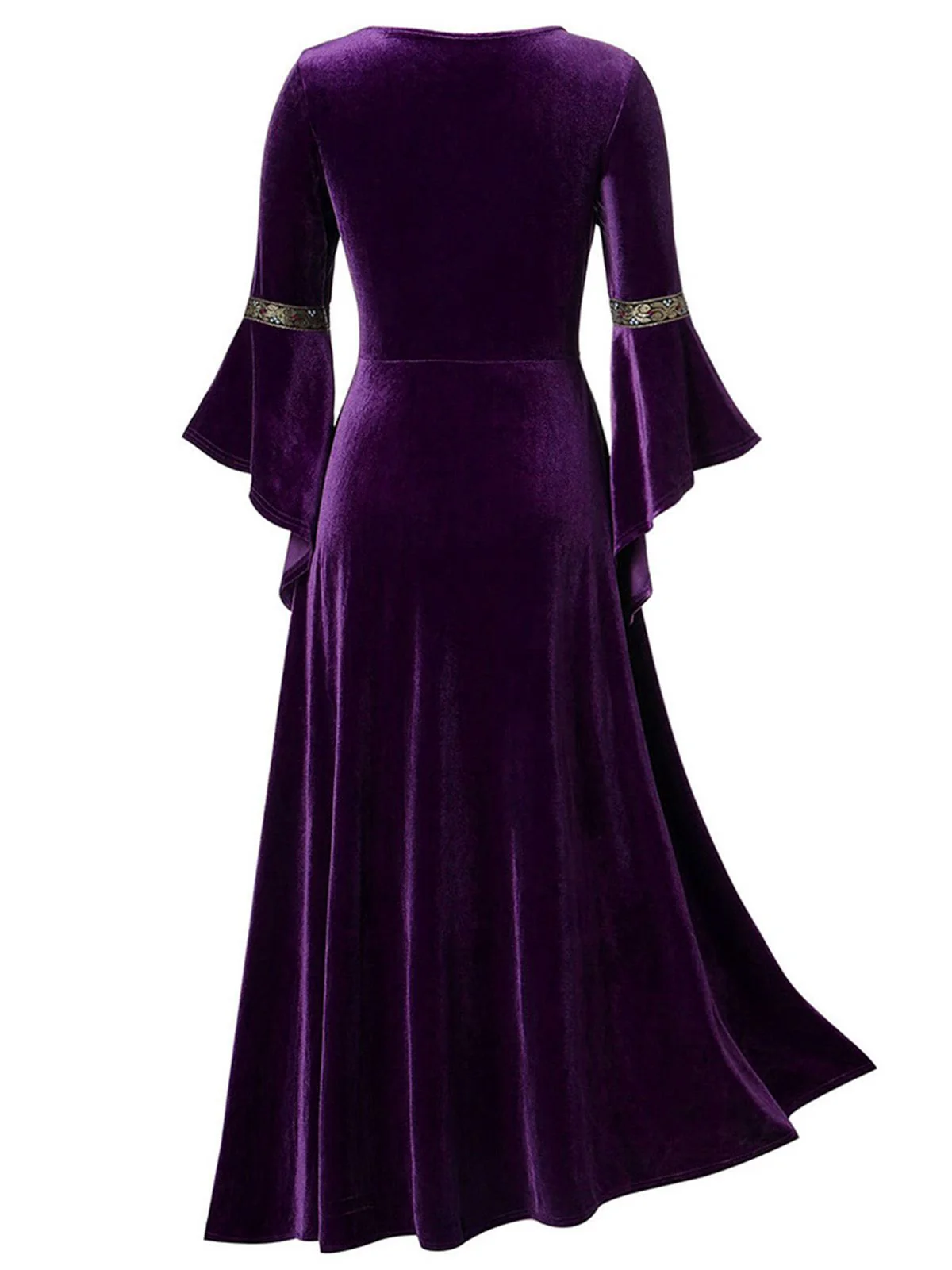 1930s Medieval Renaissance Velvet Gold Trim Dress - Image 6