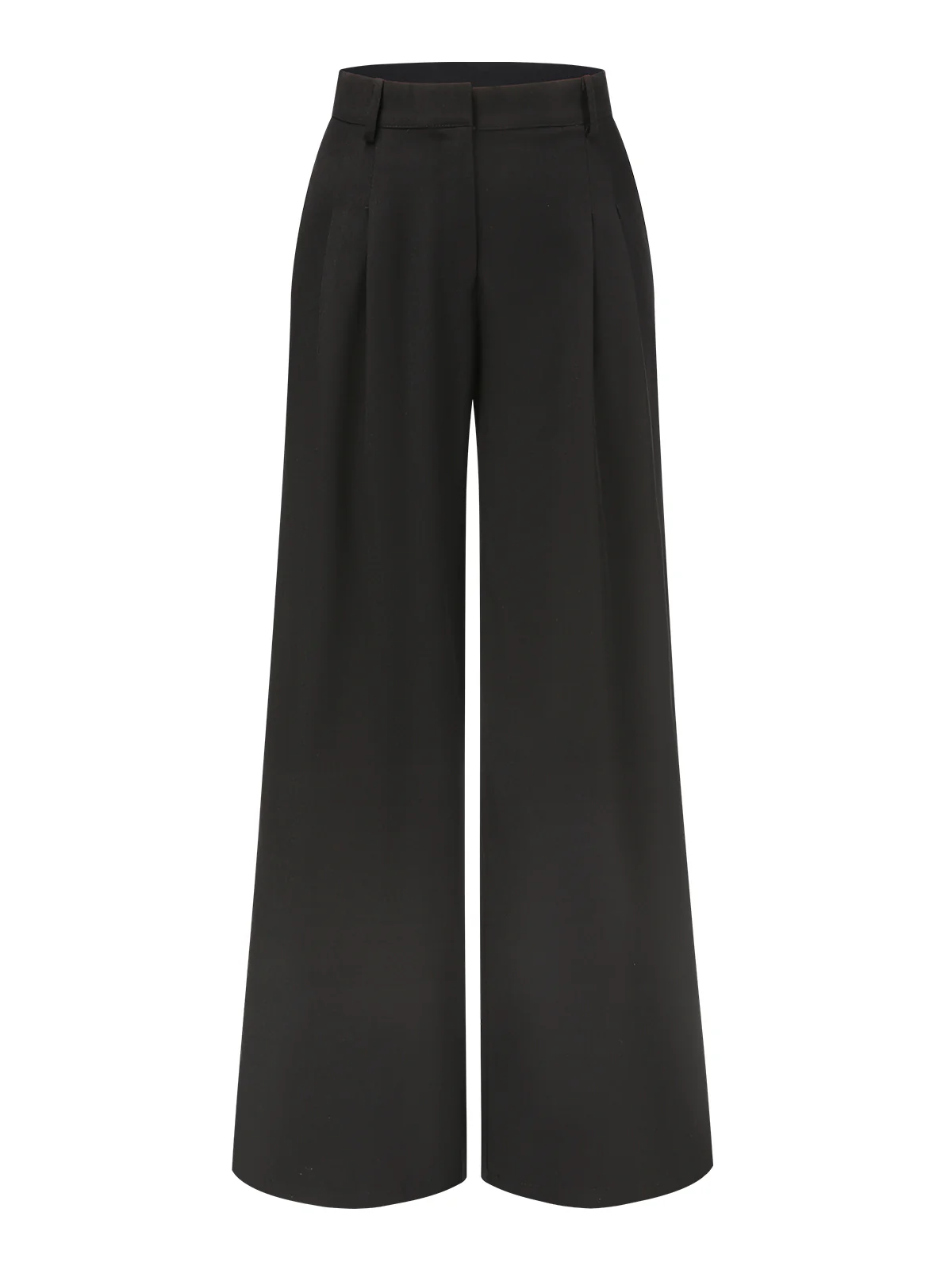 Black 1930s Pleated High Waist Wide Leg Pants - Image 2