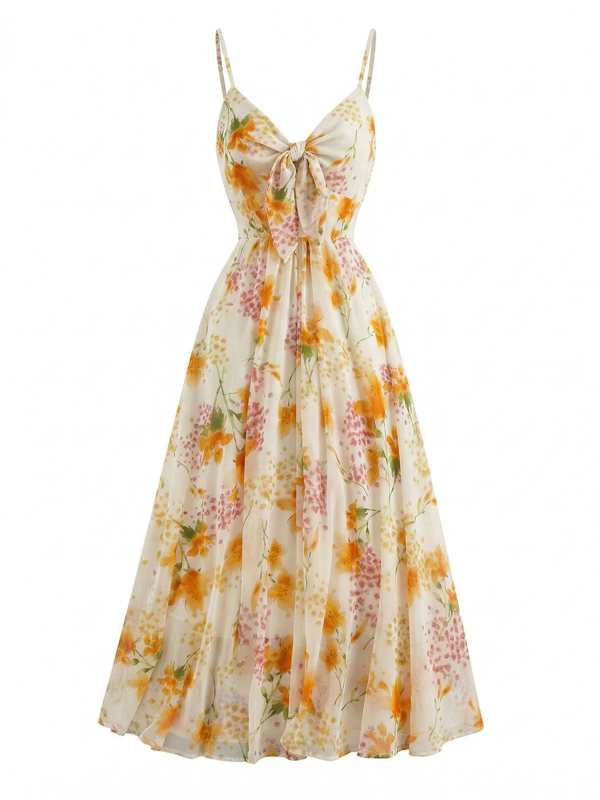 [Pre-Sale] Black 1930s Rose V-Neck Bohemian Slip Dress - Image 2