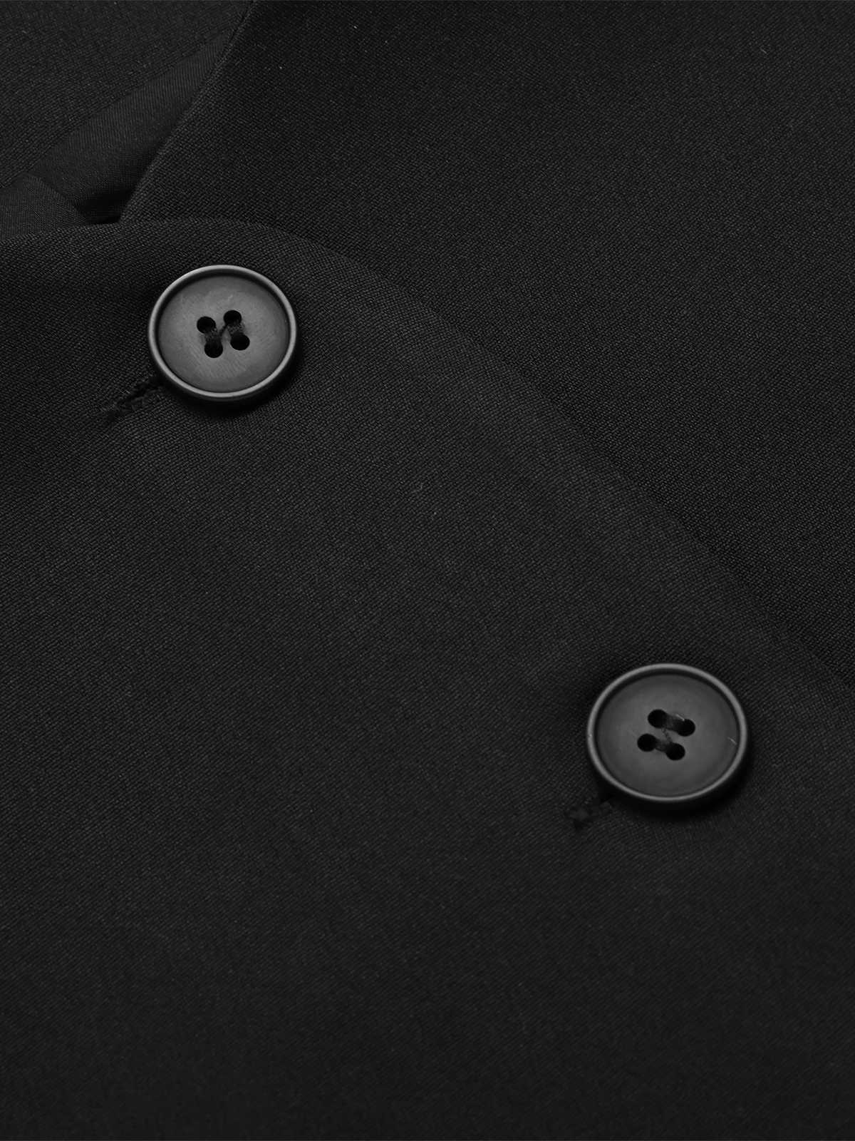 Black 1930s Sleeveless Solid Vest - Image 4