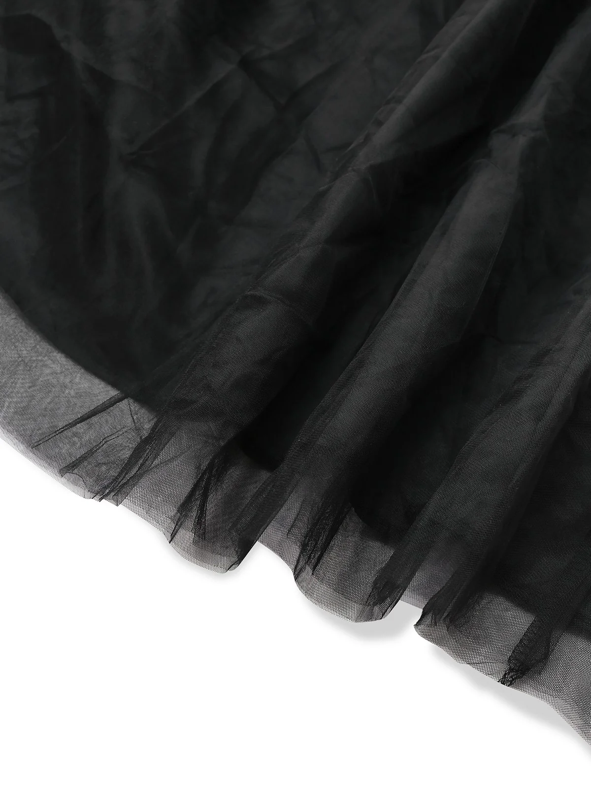 Black 1930s Solid 3D Feather Mesh Dress - Image 5