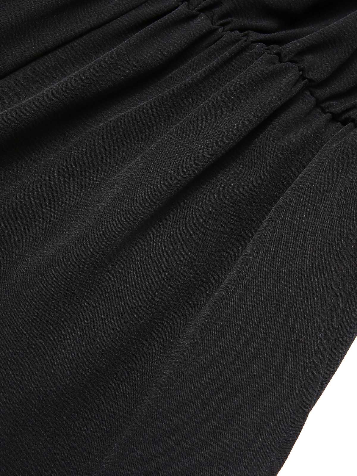 Black 1930s Solid Ruffle Sleeves Belted Jumpsuit - Image 7