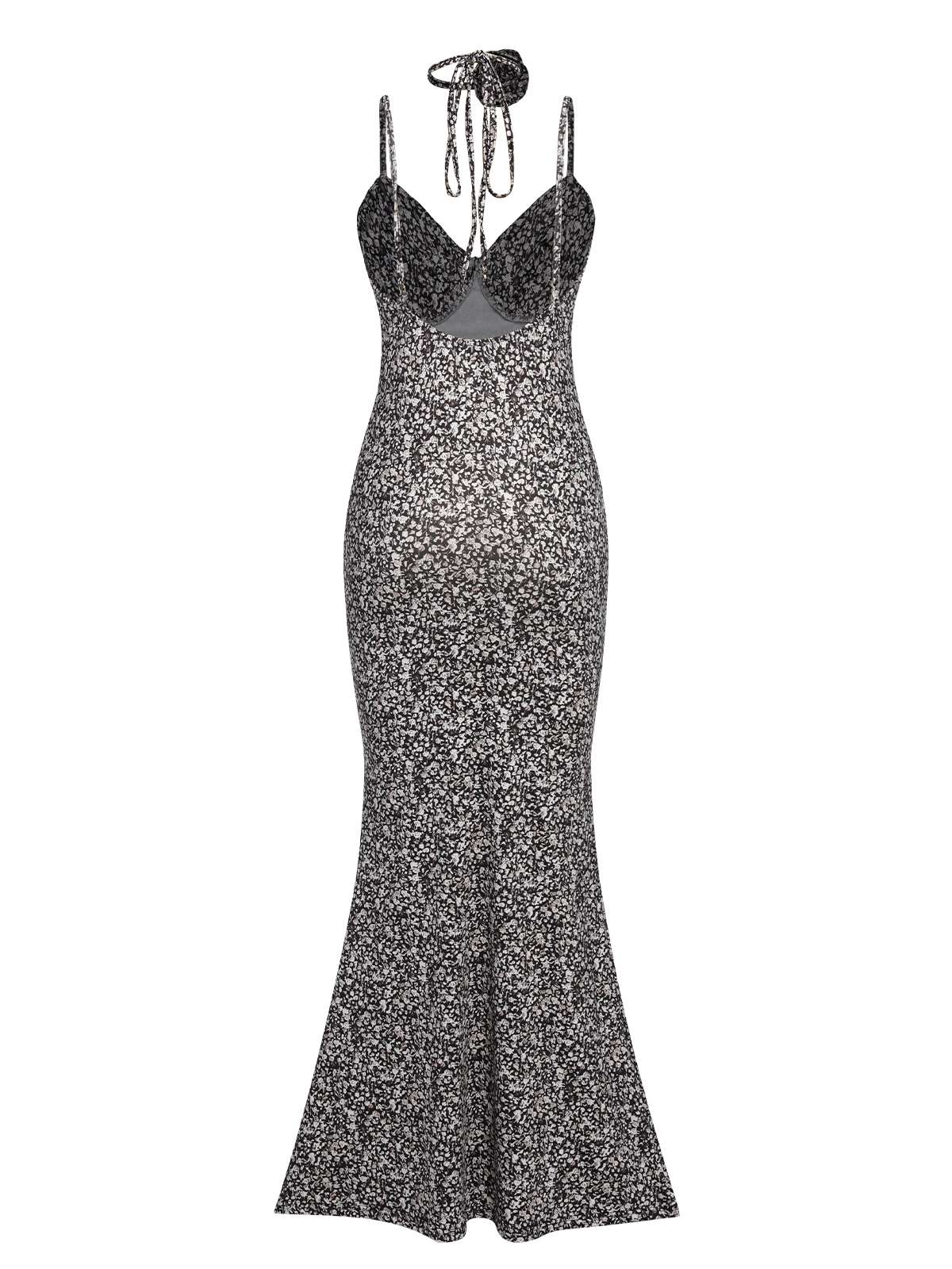 Black 1930s Spaghetti Straps Mermaid Dress - Image 3