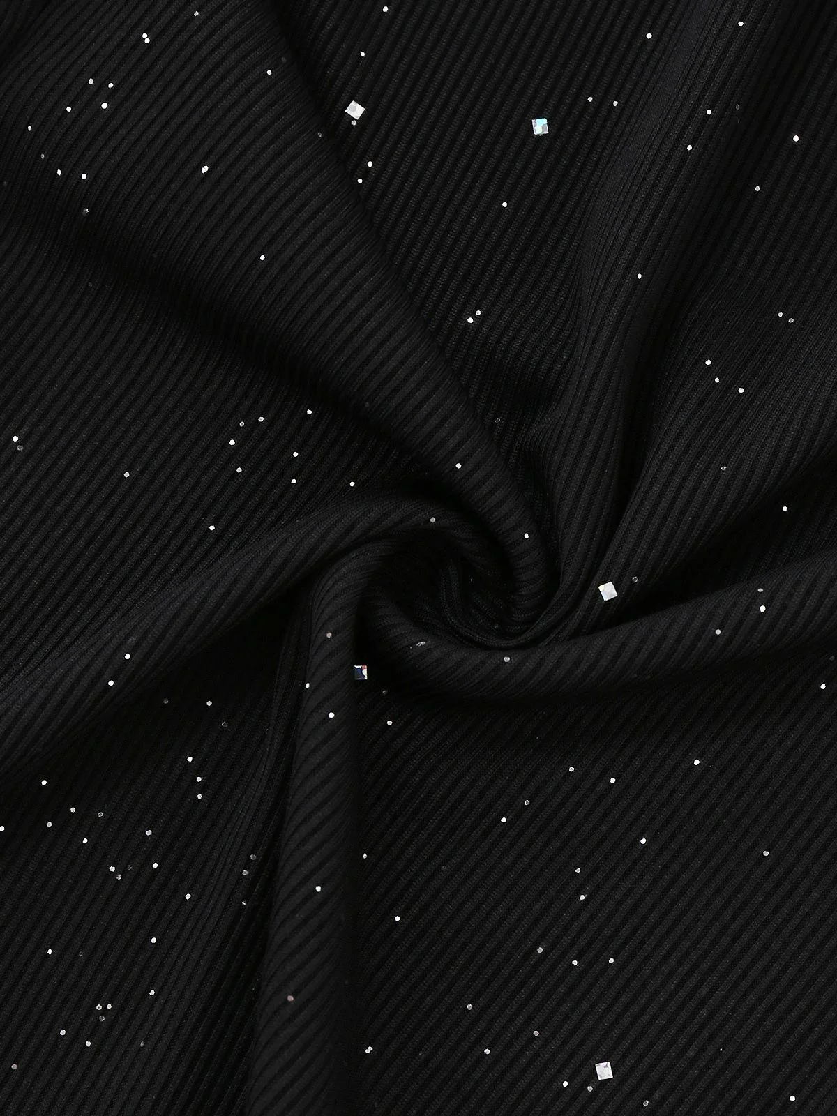 Black 1930s Sparkly Cutout Jumpsuit with Cape - Image 6