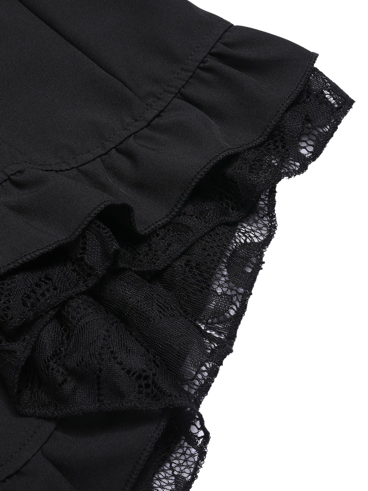 Black 1930s V-Neck Lace Victorian Blouse - Image 5