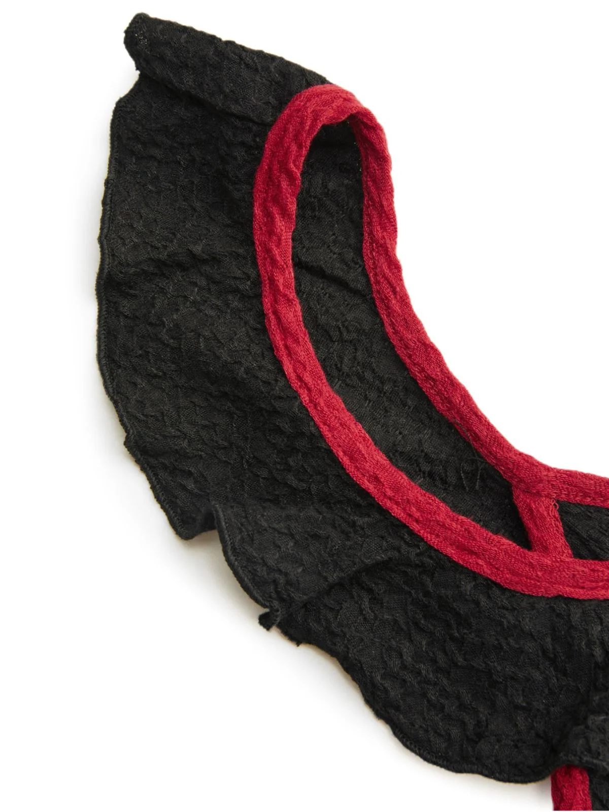 Black 1930s V-Neck Ruffled Knitted Mermaid Dress - Image 3