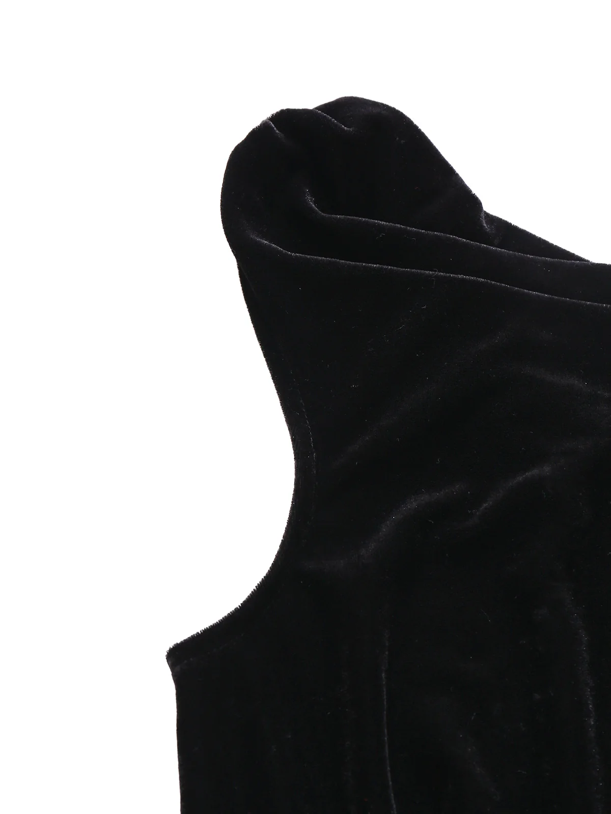 Black 1930s Velvet Cowl Neck Feather Brooch Dress - Image 6