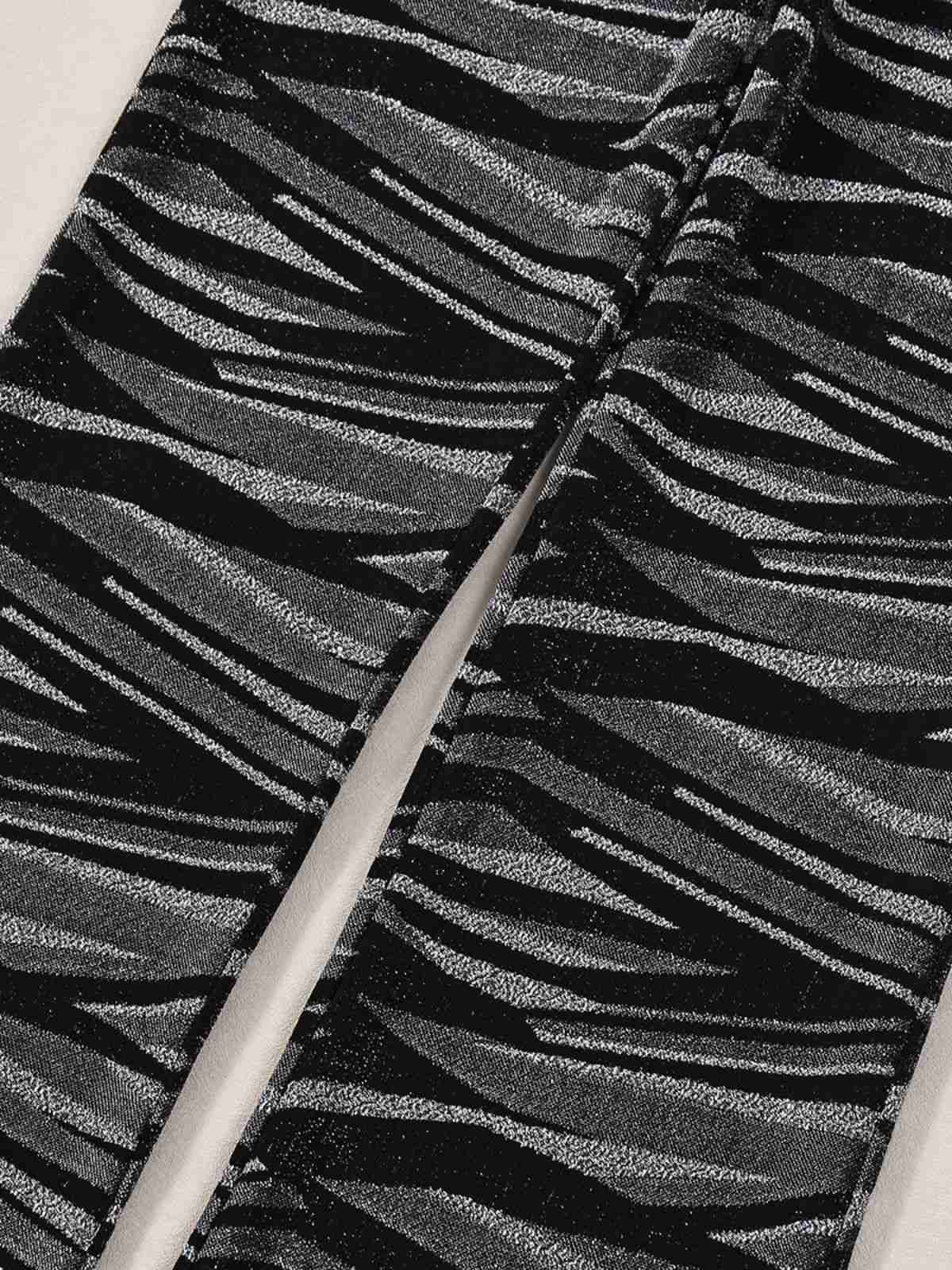 Black 1930s Zebra Print Halter Backless Jumpsuit - Image 7