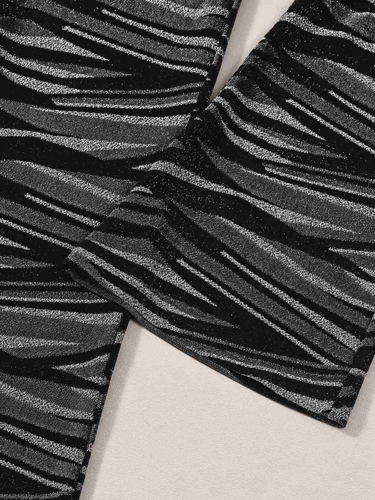 Black 1930s Zebra Print Halter Backless Jumpsuit - Image 8