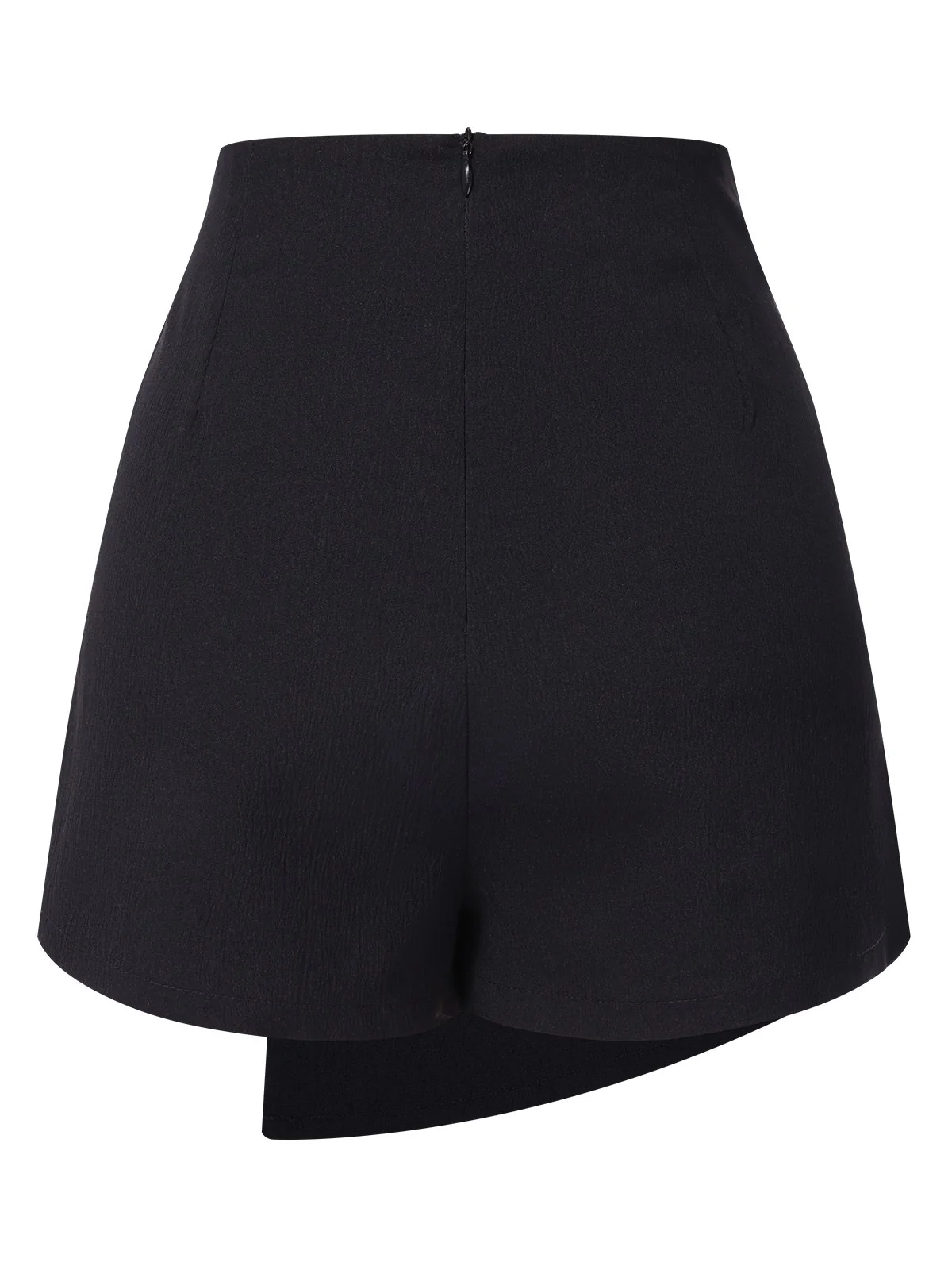 Black 1940s Button Irregular Hem Skirt - Image 3