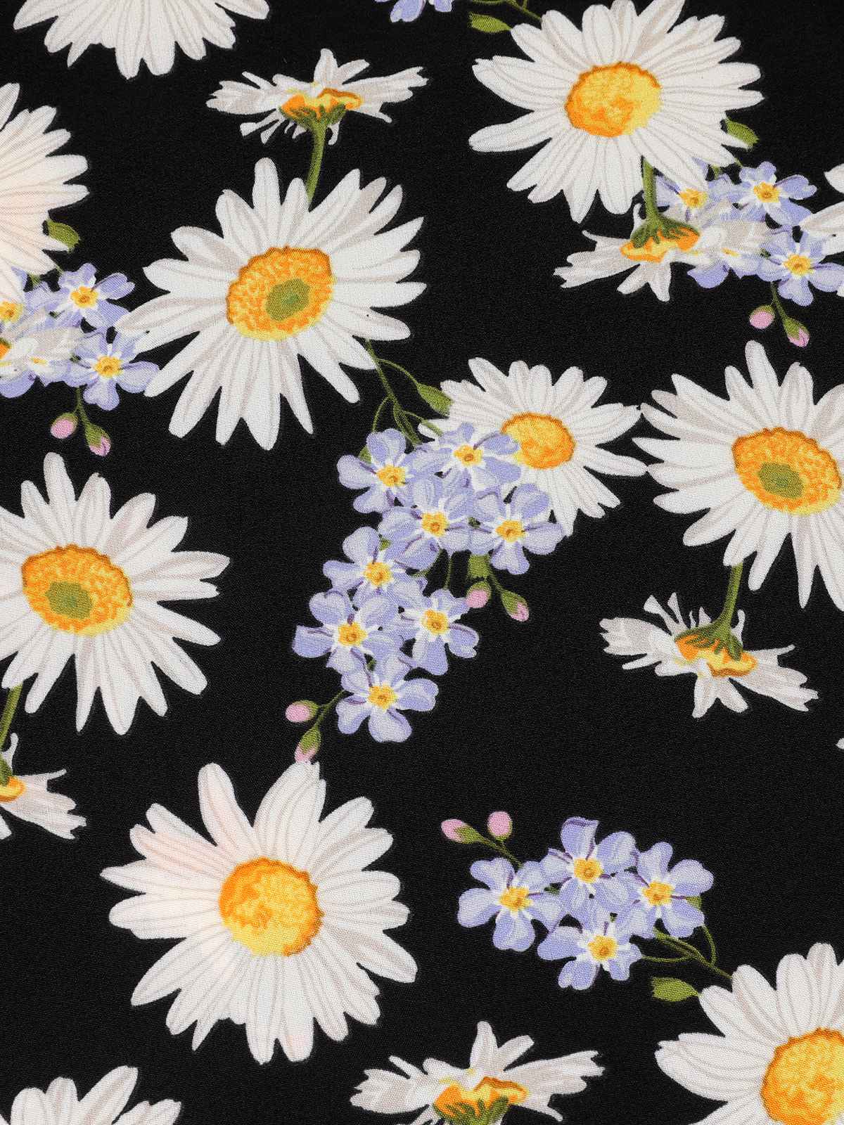 Black 1940s Cap Sleeve Daisy Dress - Image 6