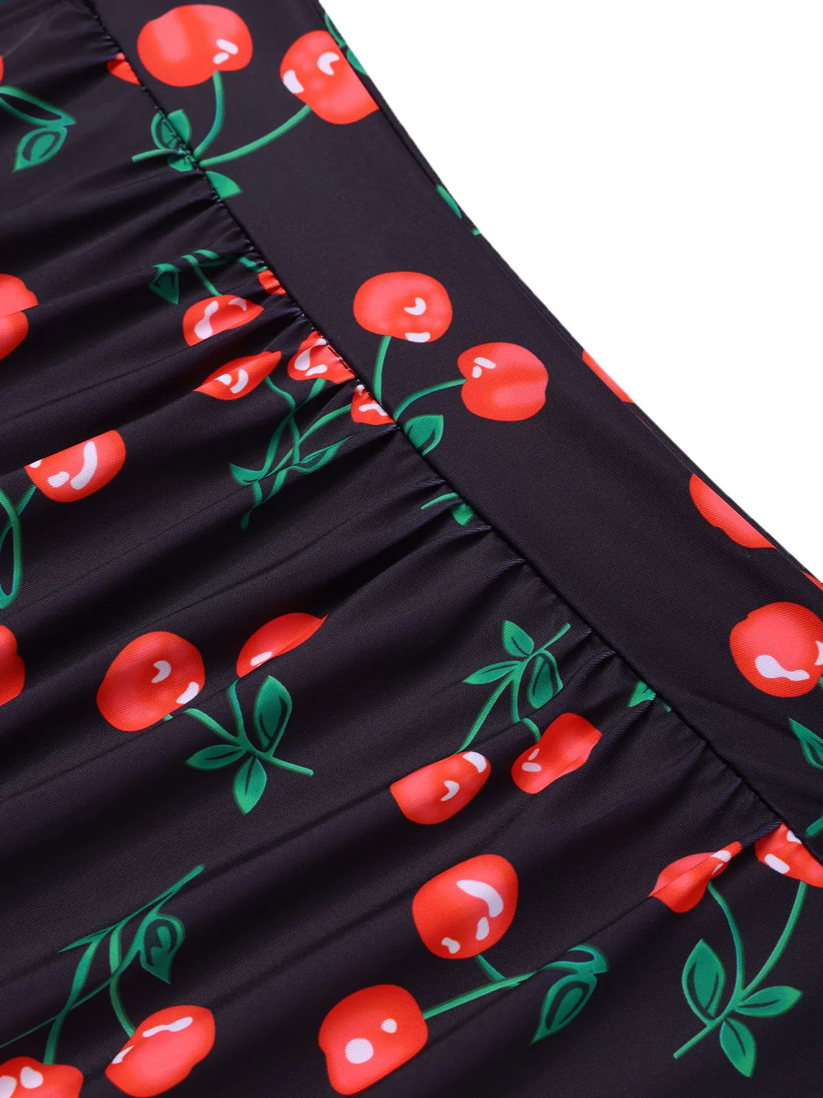 Black 1940s Cherry Halter One-Piece Swimsuit - Image 4