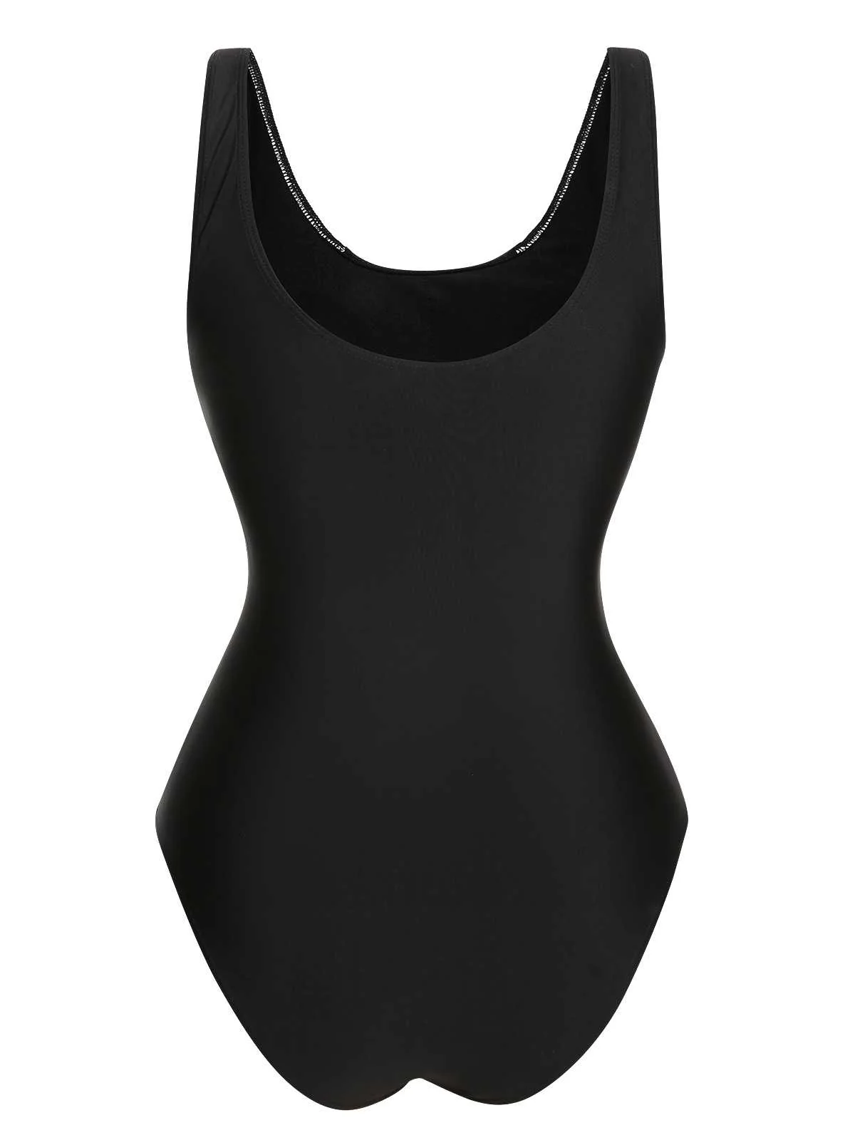 Black 1940s Contrast One-Piece Swimsuit - Image 3