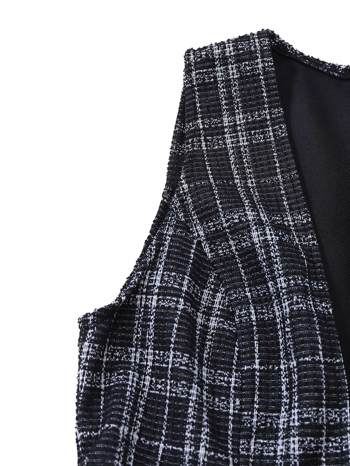 Black 1940s Cotton Plaid Deep V-Neck Overall Jumpsuit - Image 5
