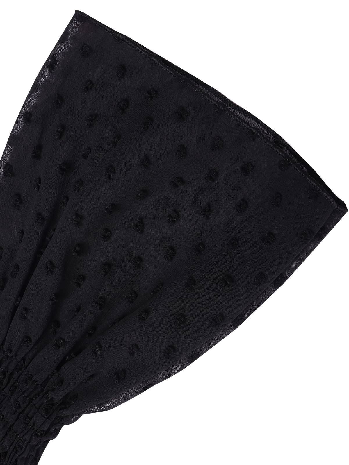 Black 1940s Dots Half Turtleneck Chiffon Dress - Image 4