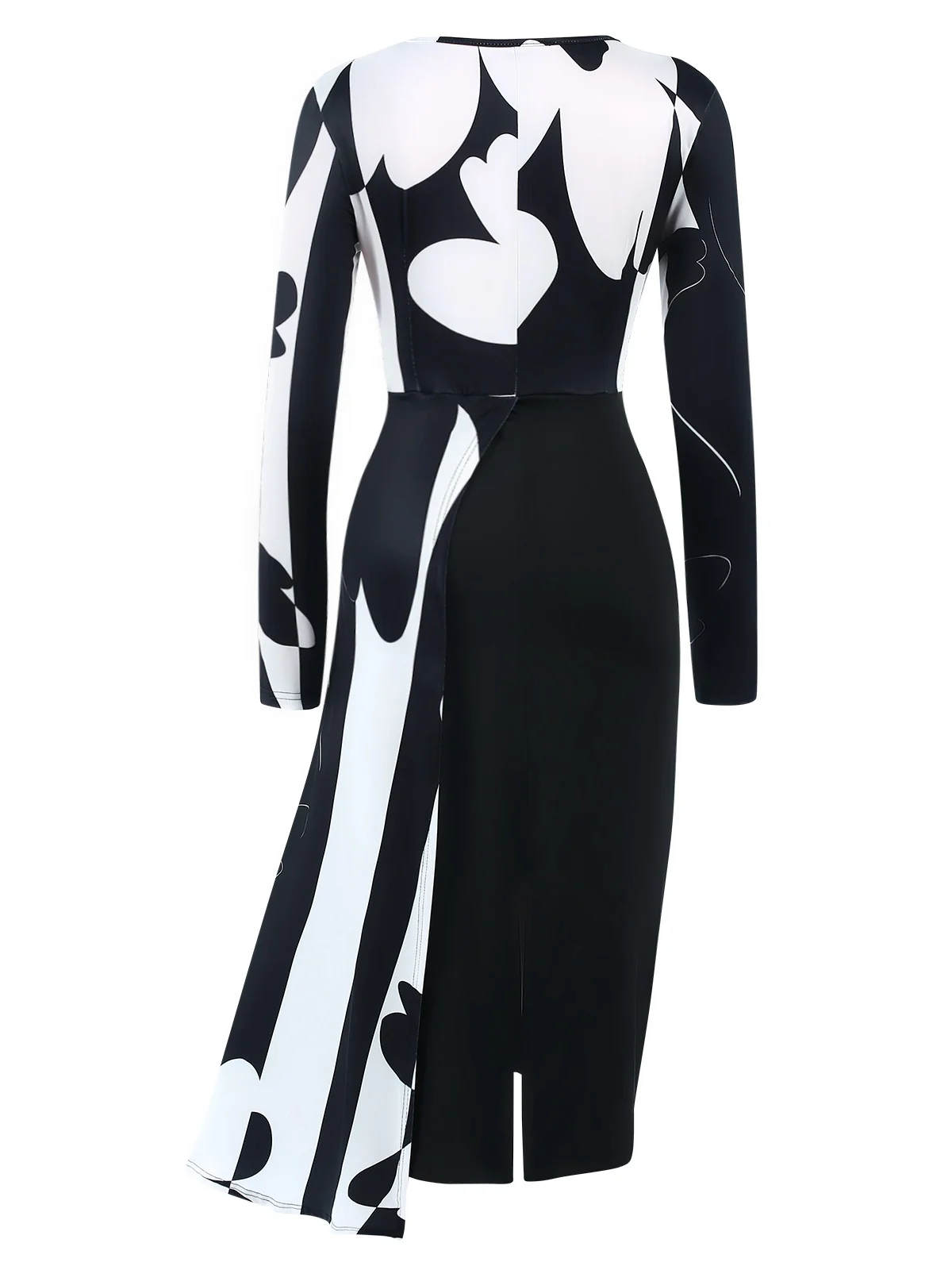 Black 1940s Extra Skirt Floral Stripe Dress - Image 3