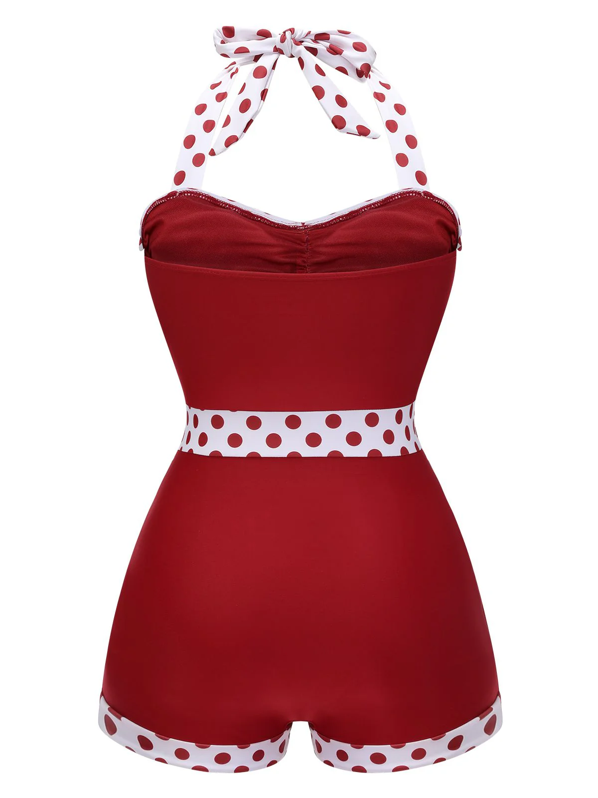 Black 1940s Halter Patchwork One-piece Swimsuit - Image 10