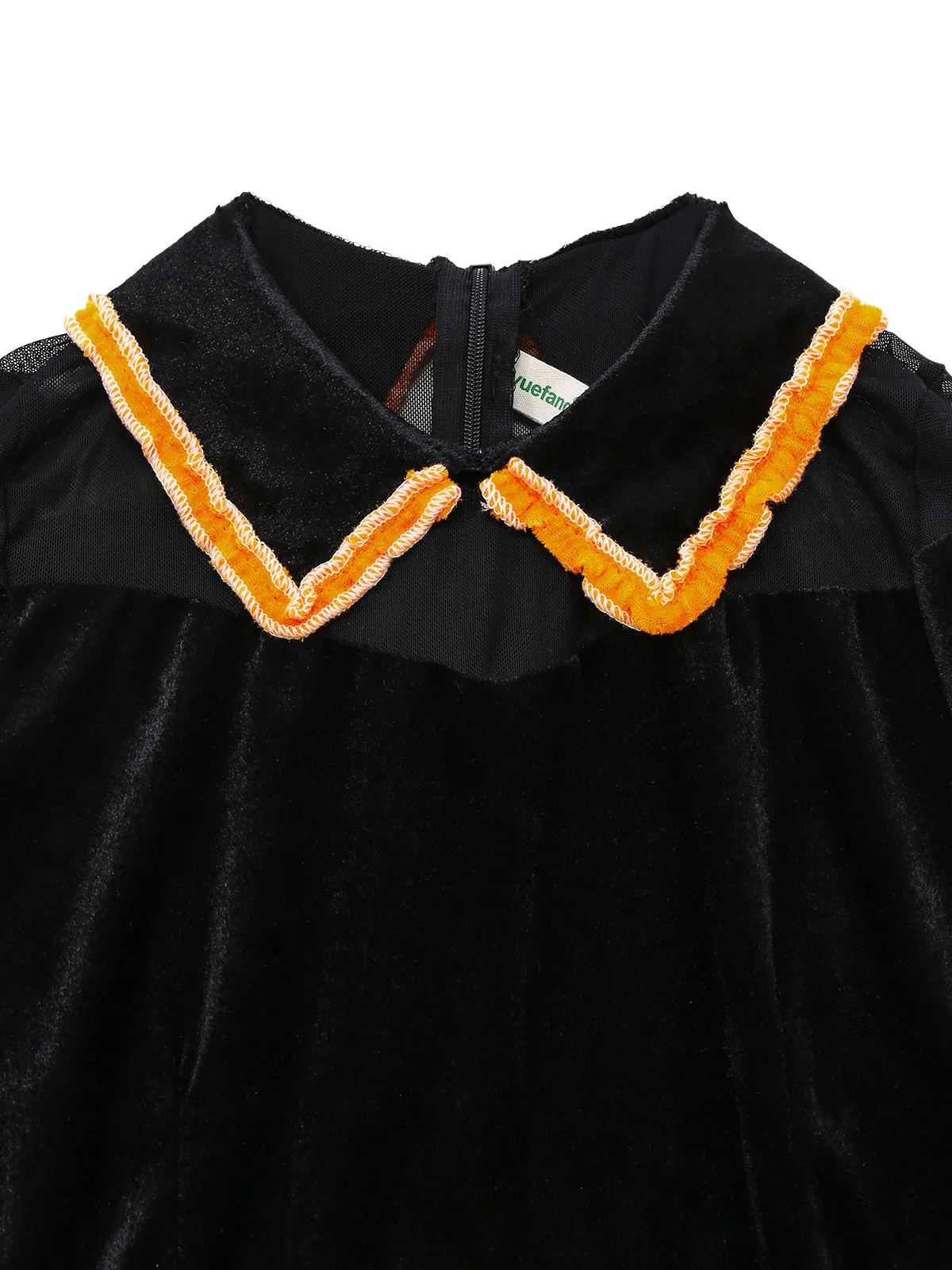 Black 1940s Lapel Bow Patchwork Dress - Image 3