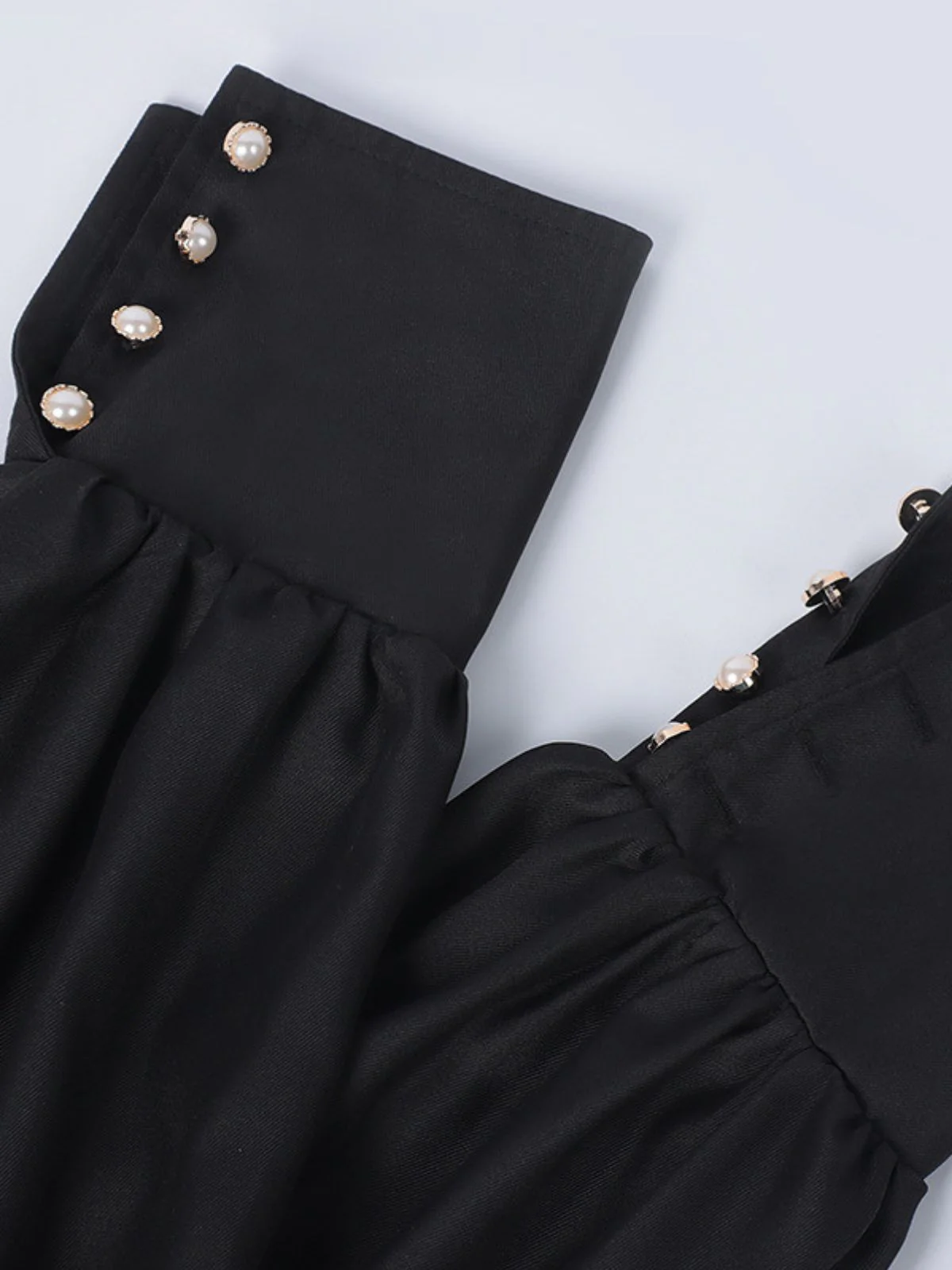 Black 1940s Nun-Style Cross Necklace Dress - Image 9