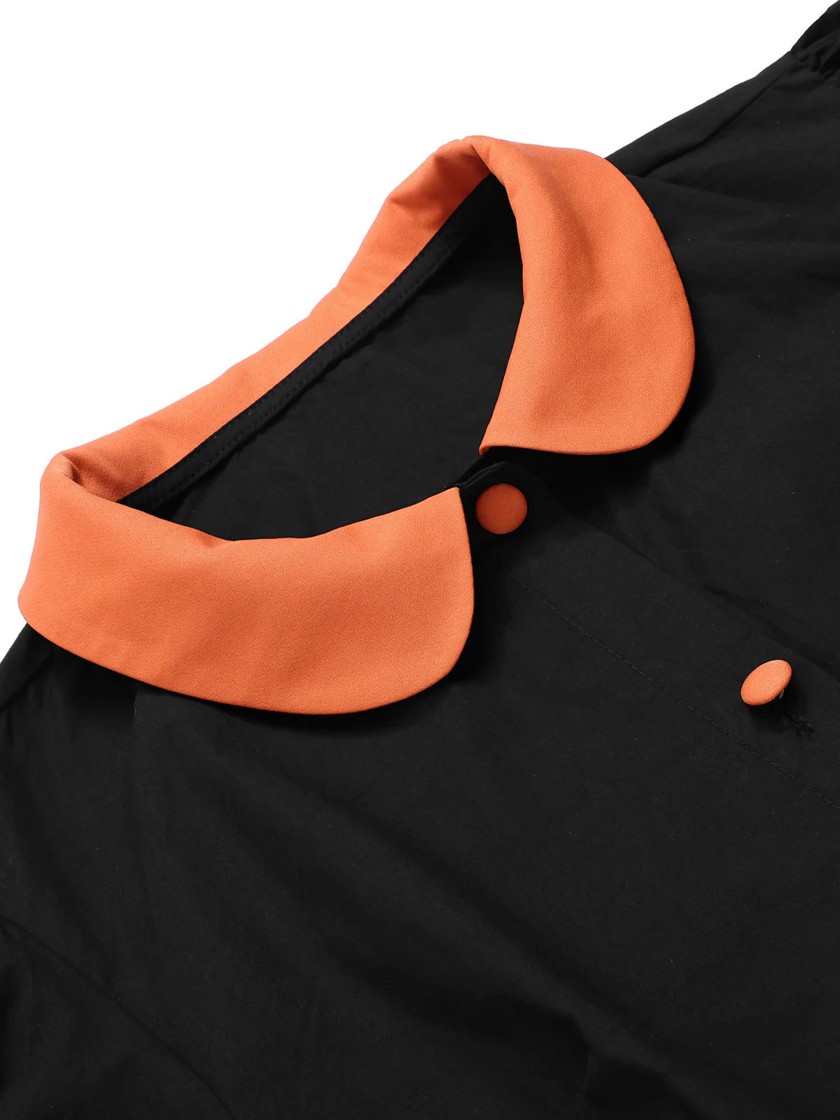 Black 1940s Peter Pan Collar Halloween Puff Sleeve Blouse - Image 5