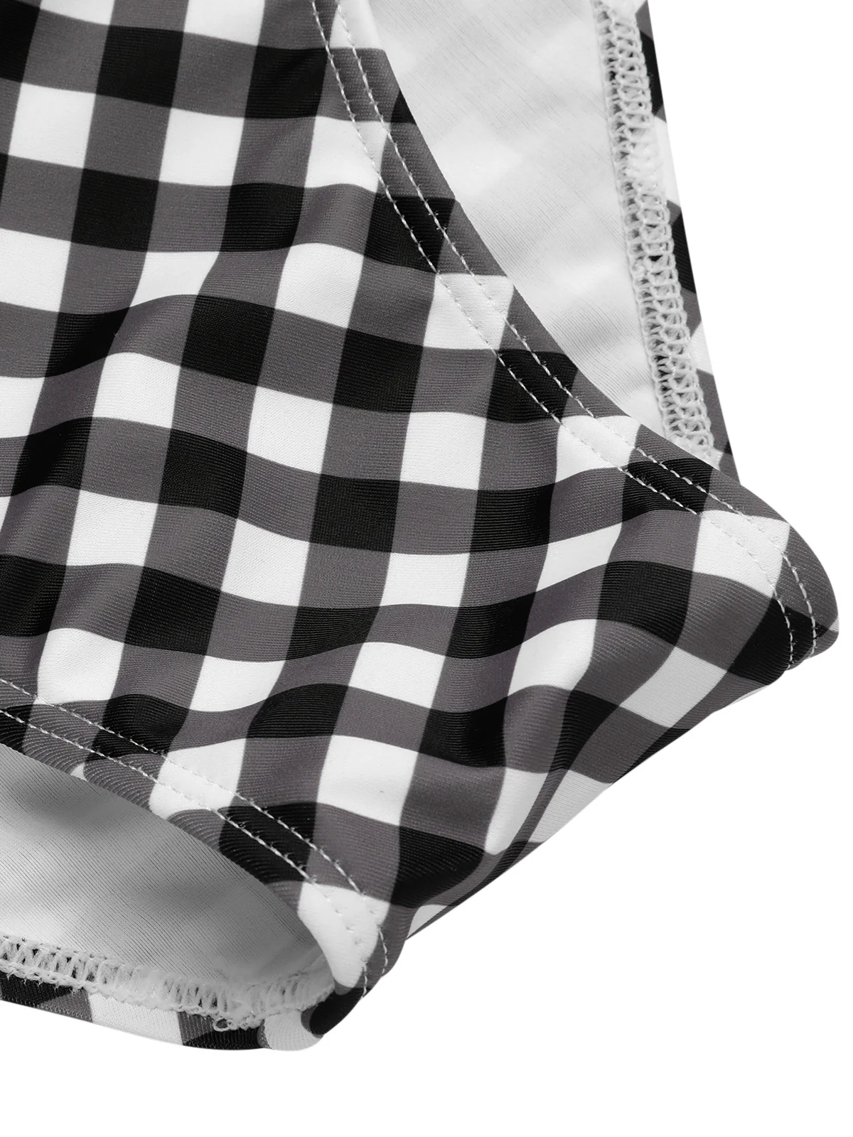 Black 1940s Plaid Halter Swimsuit - Image 7
