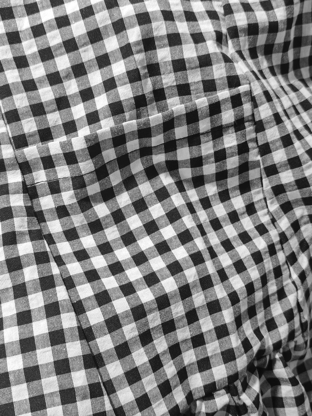 Black 1940s Plaid Puff Sleeve Long Shirt Dress - Image 4