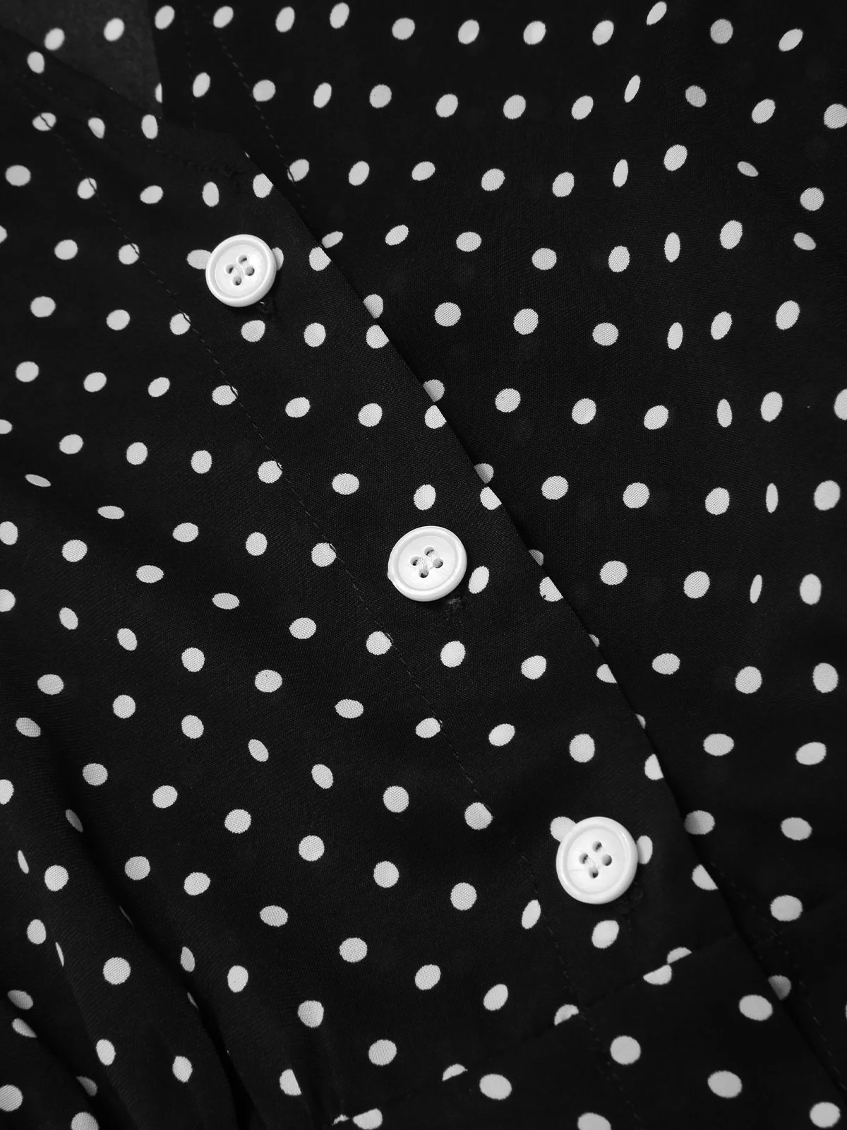 Black 1940s Polka Dots Tie Neck Dress - Image 6