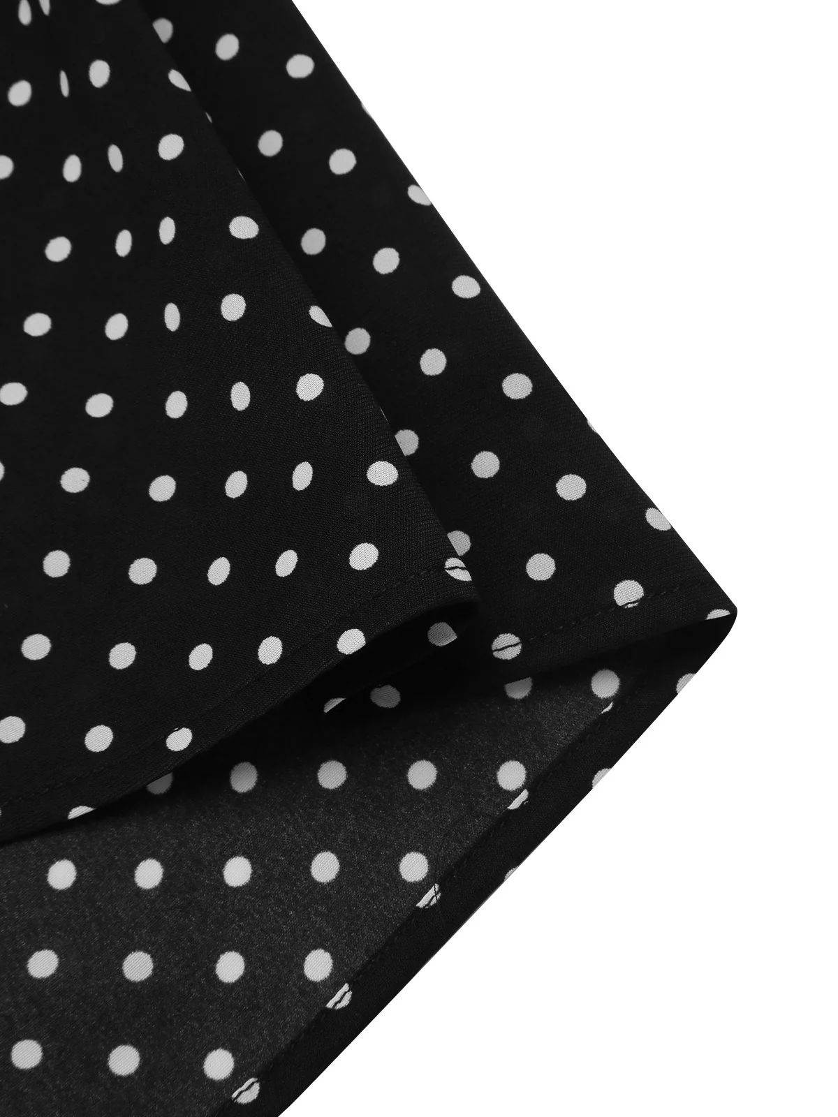 Black 1940s Polka Dots Tie Neck Dress - Image 7