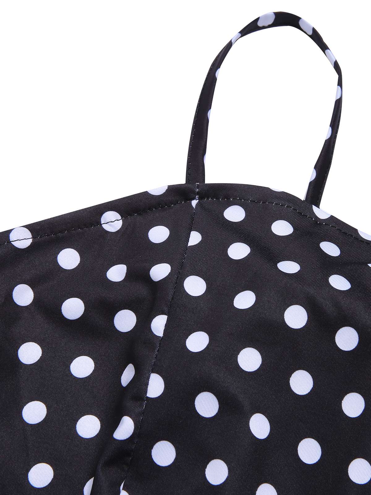 Black 1940s Polka Dots Back Strap Jumpsuit - Image 4