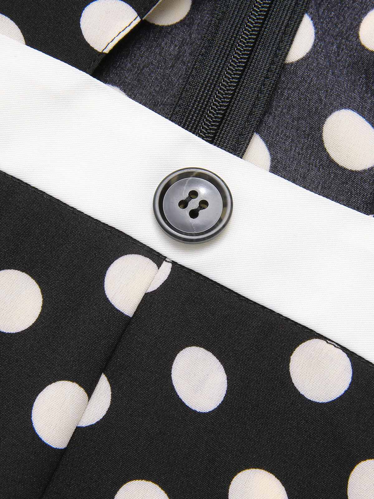 Black 1940s Polka Dots Cross Halter Jumpsuit - Image 9