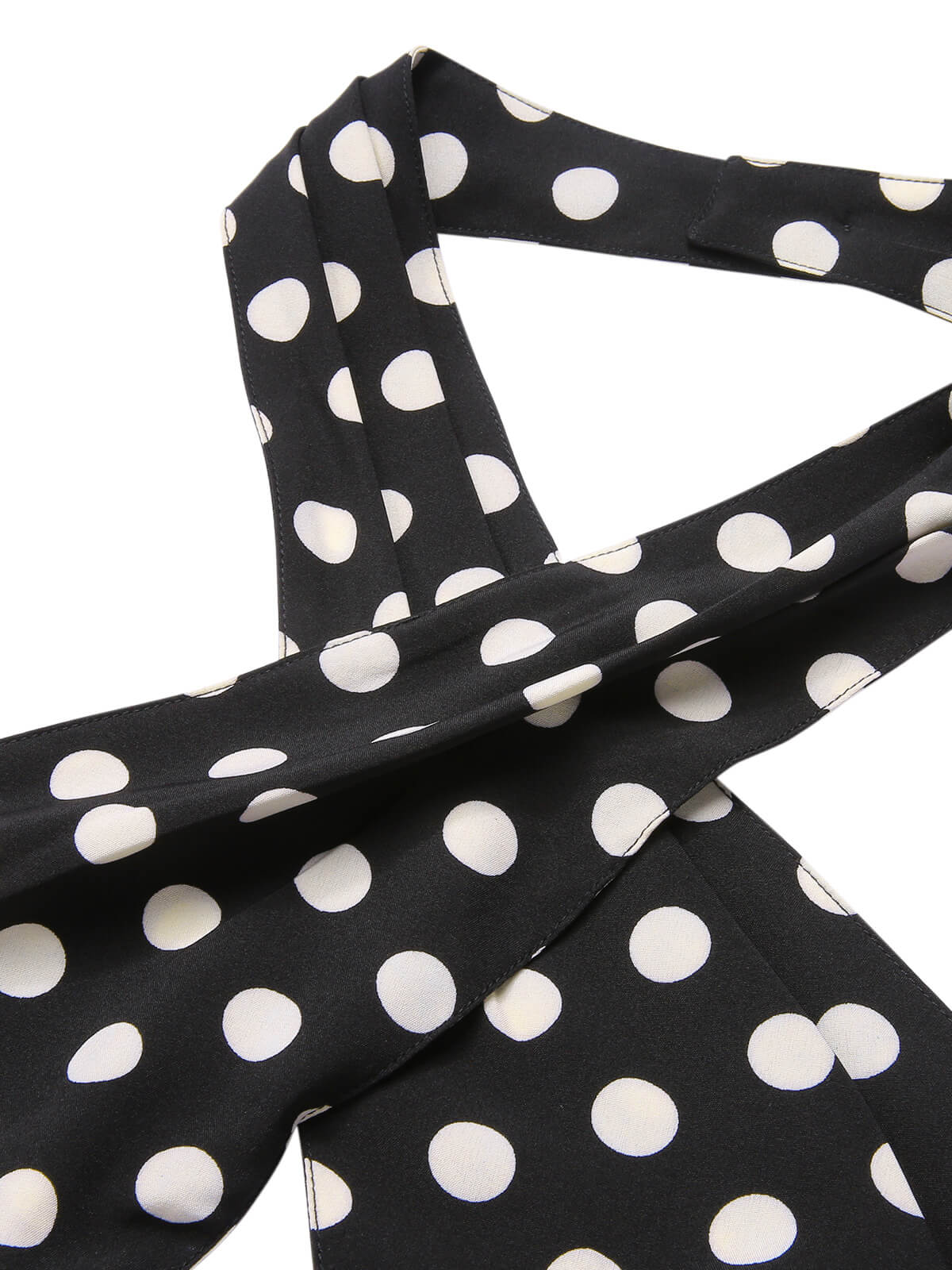 Black 1940s Polka Dots Cross Halter Jumpsuit - Image 5
