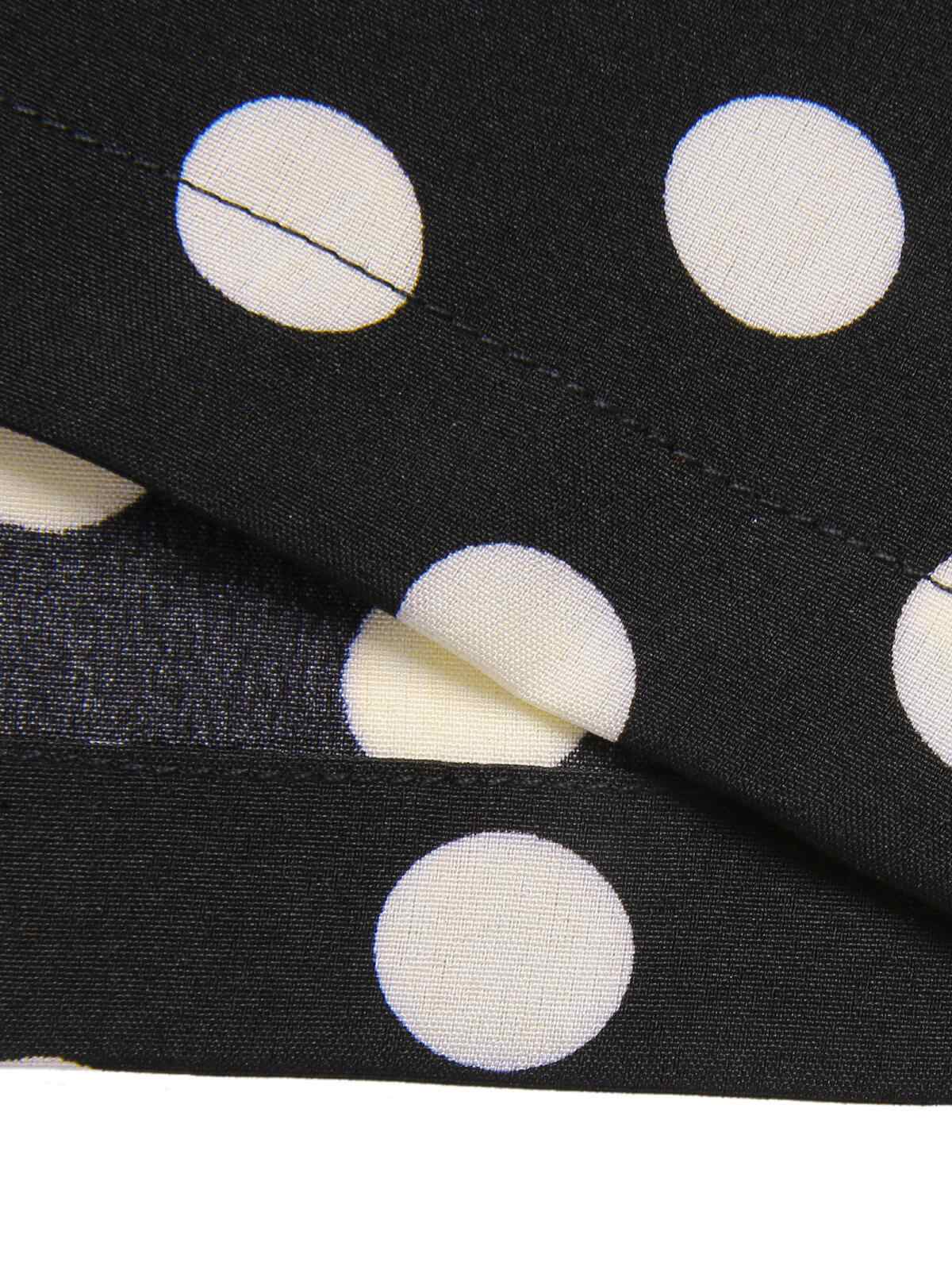 Black 1940s Polka Dots Cross Halter Jumpsuit - Image 6