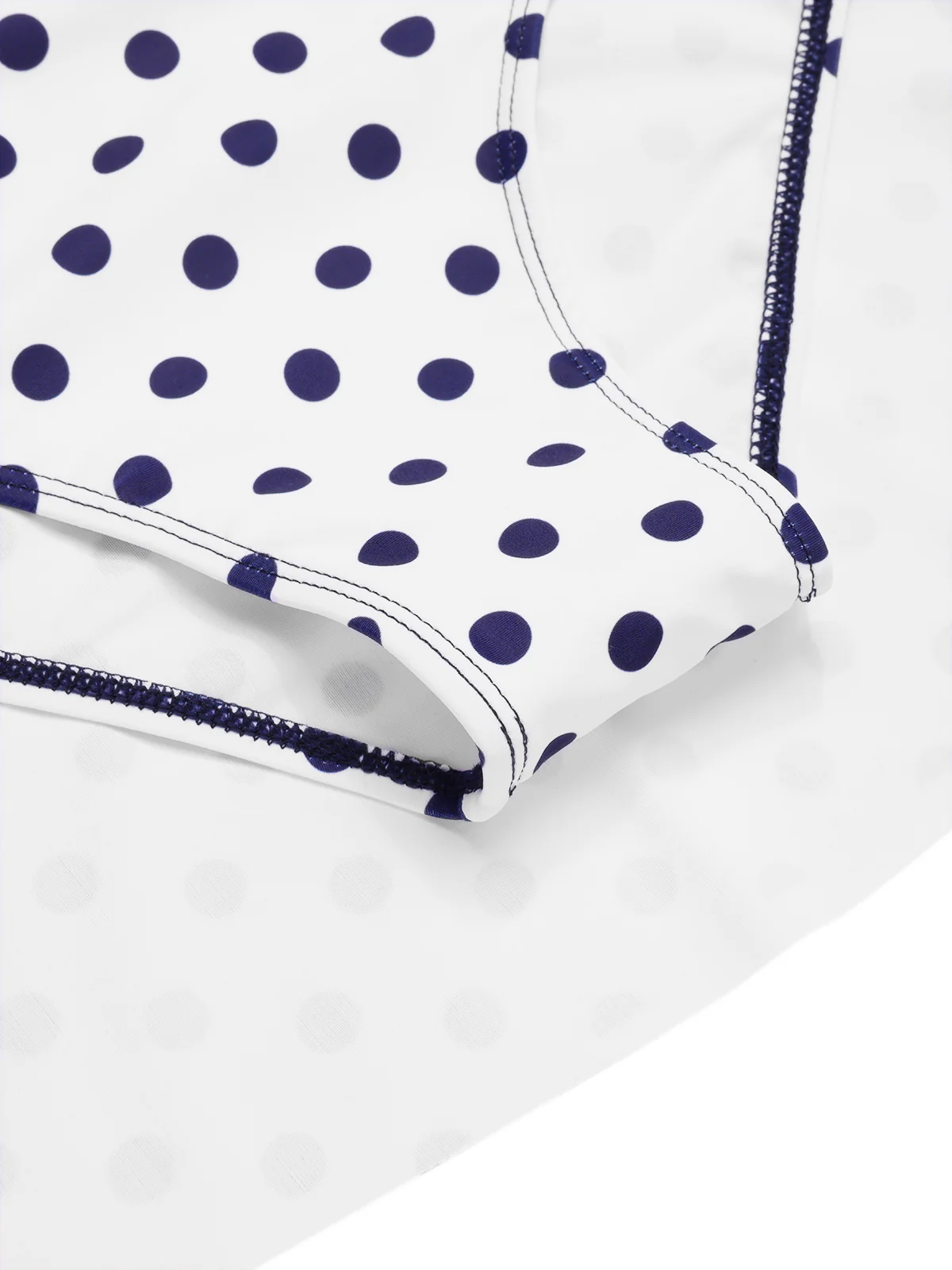 [Pre-Sale] Brown 1940s Polka Dots Patchwork Halter Swimdress - Image 8