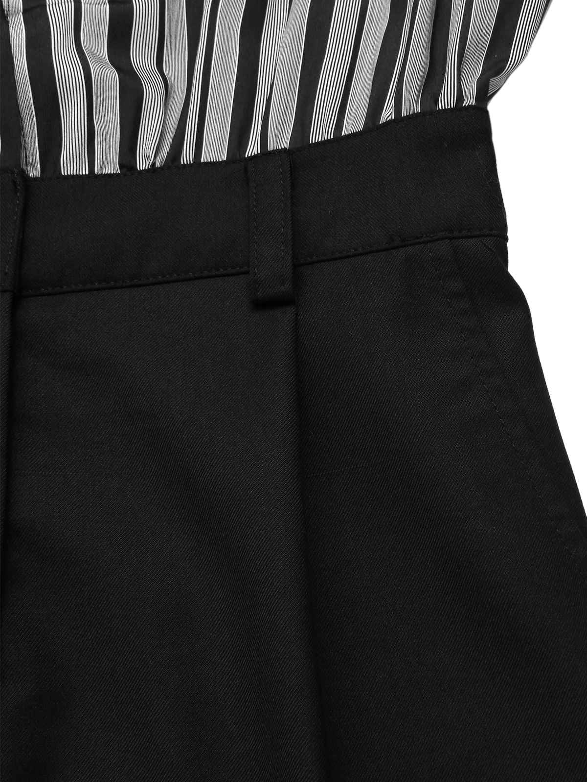 Black 1940s Shirt Collar Stripe Jumpsuit With Cape - Image 8