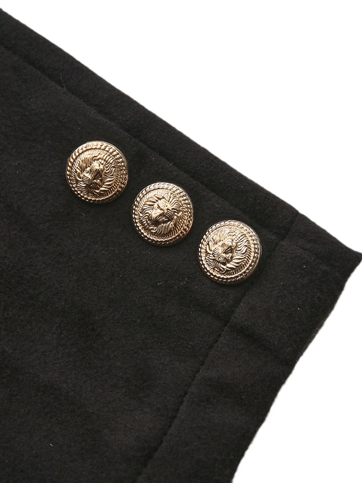 Black 1940s Solid Faux-Wool Short Jacket - Image 4