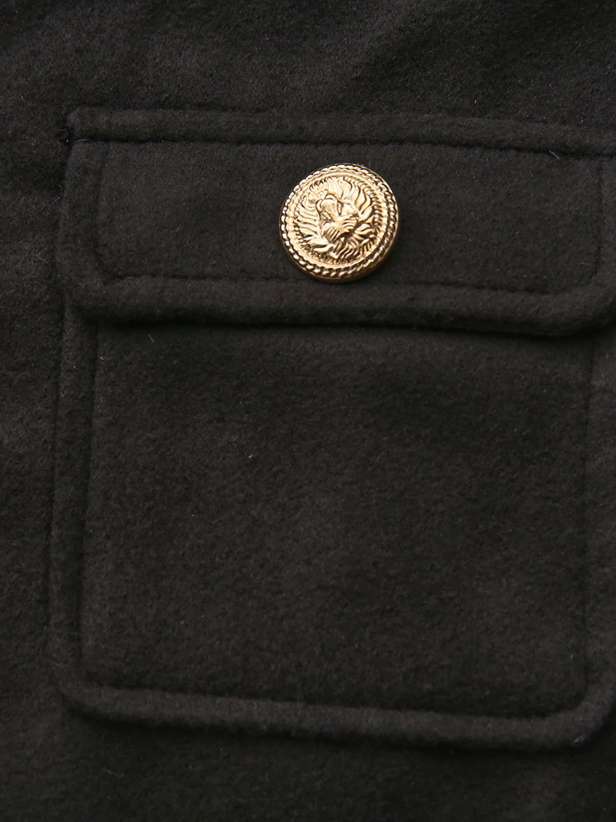 Black 1940s Solid Faux-Wool Short Jacket - Image 5