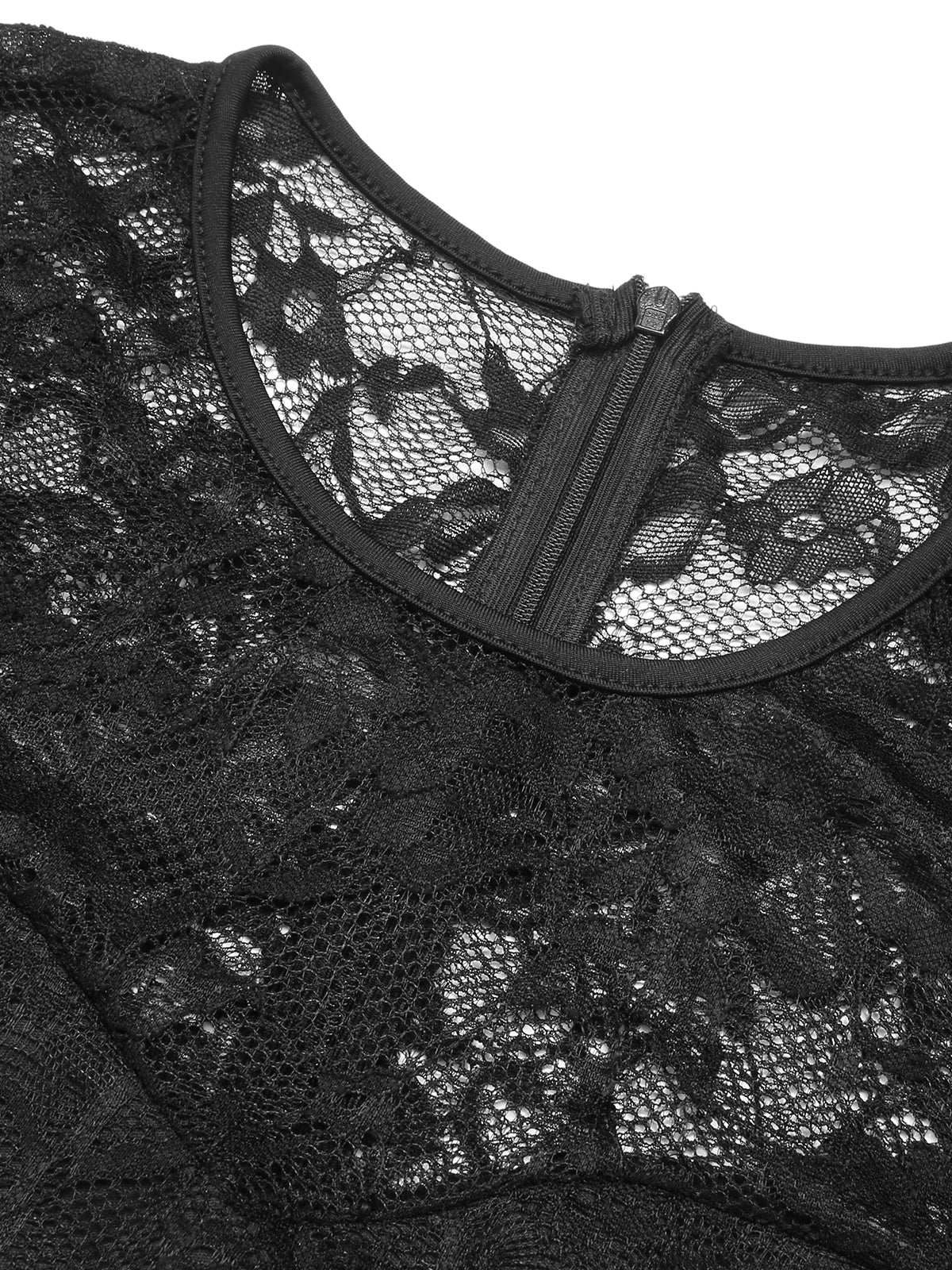 Black 1940s Solid Lace Patchwork Jumpsuit - Image 4