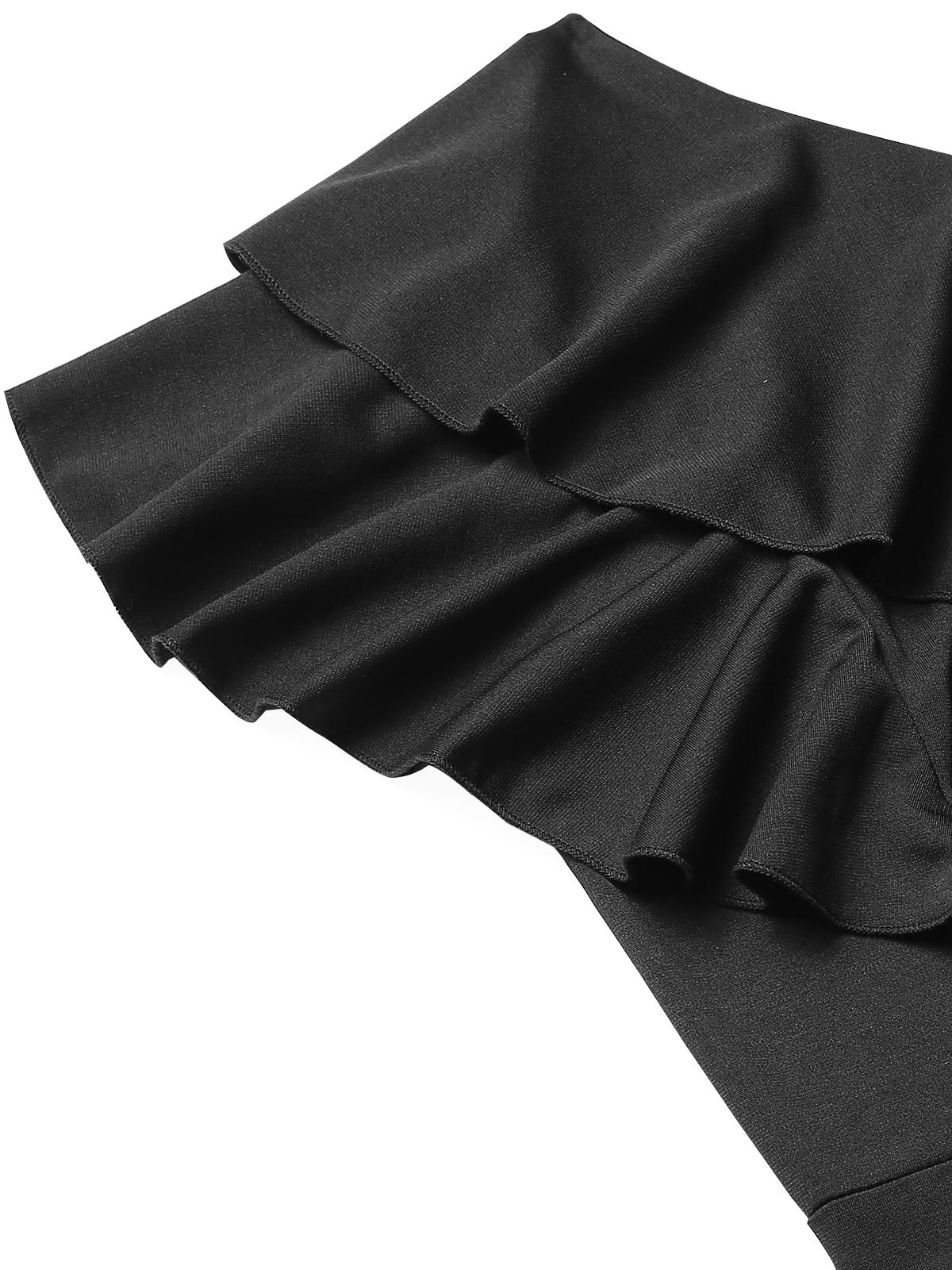 Black 1940s Solid One Shoulder Jumpsuit - Image 4