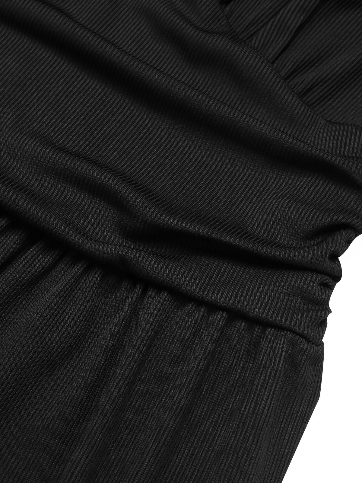 Black 1940s Solid V-Neck Jumpsuit - Image 4