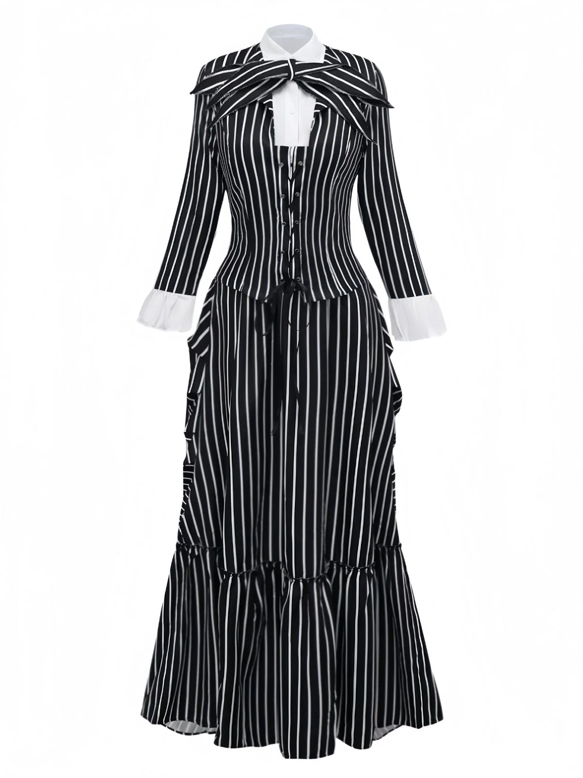 Black 1940s Striped The Nightmare Before Christmas Suit - Image 3